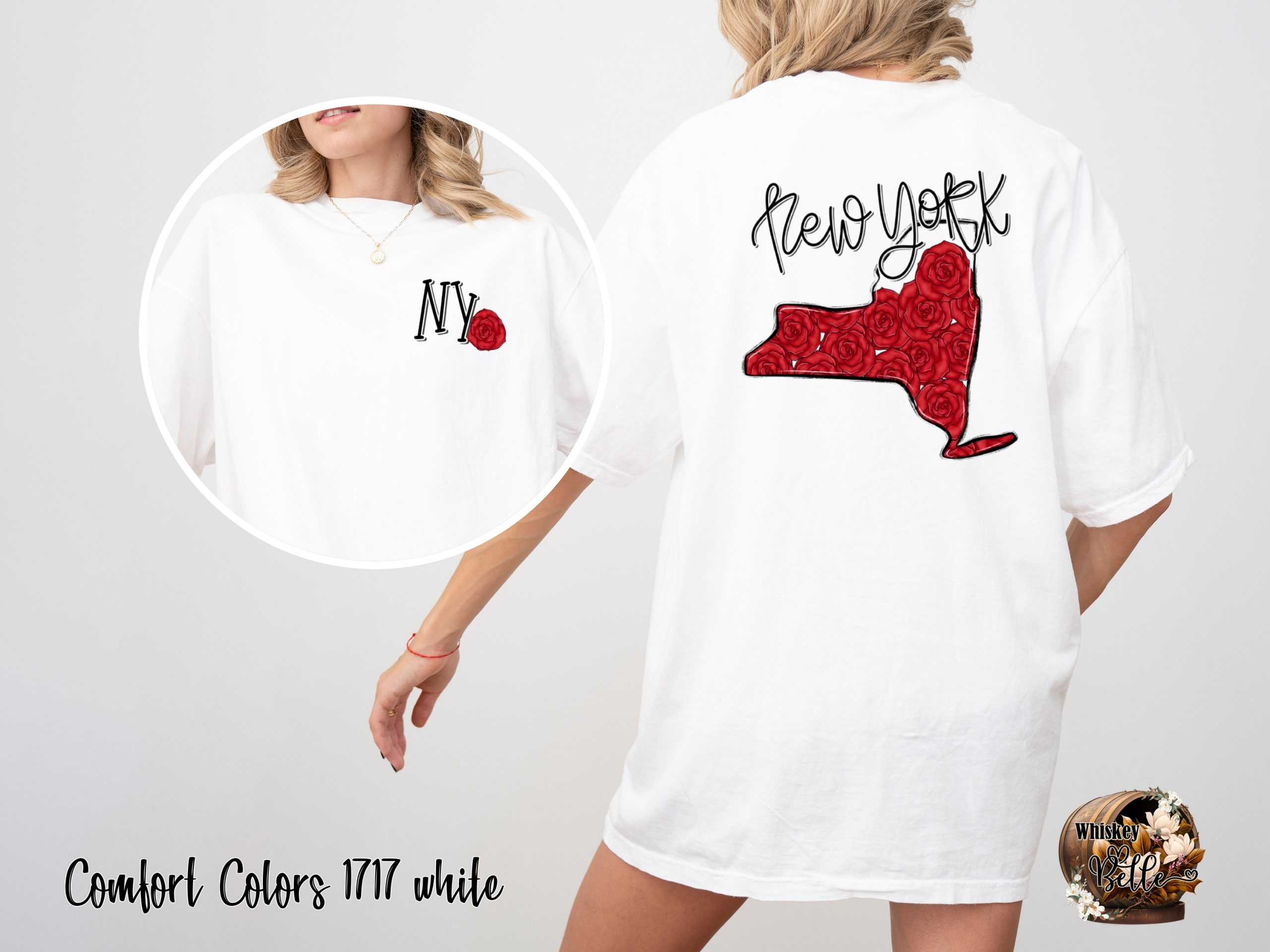 New York Rose T-Shirt, Floral NY Tee, City Pride Shirt, State Pride, New York Souvenir, Rose Design, Floral Shirt, NY Gift