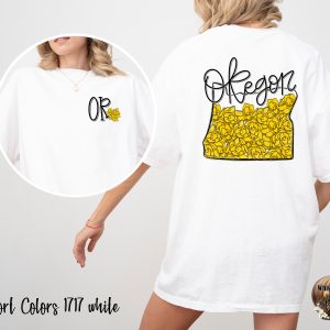 Oregon Flowers T-Shirt, Floral State Tee, Oregon Gift, Trendy Oregon Shirt, Travel Shirt, Vacation Tee, Oregon Souvenir, Pacific Northwest