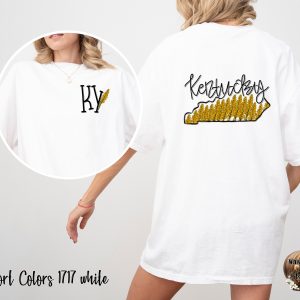 Comfort Colors C1717 Kentucky T-Shirt, KY Wildflower State Tee, Floral KY Gift, Kentucky Outline Shirt, Unisex Kentucky Shirt, KY Lover Tee