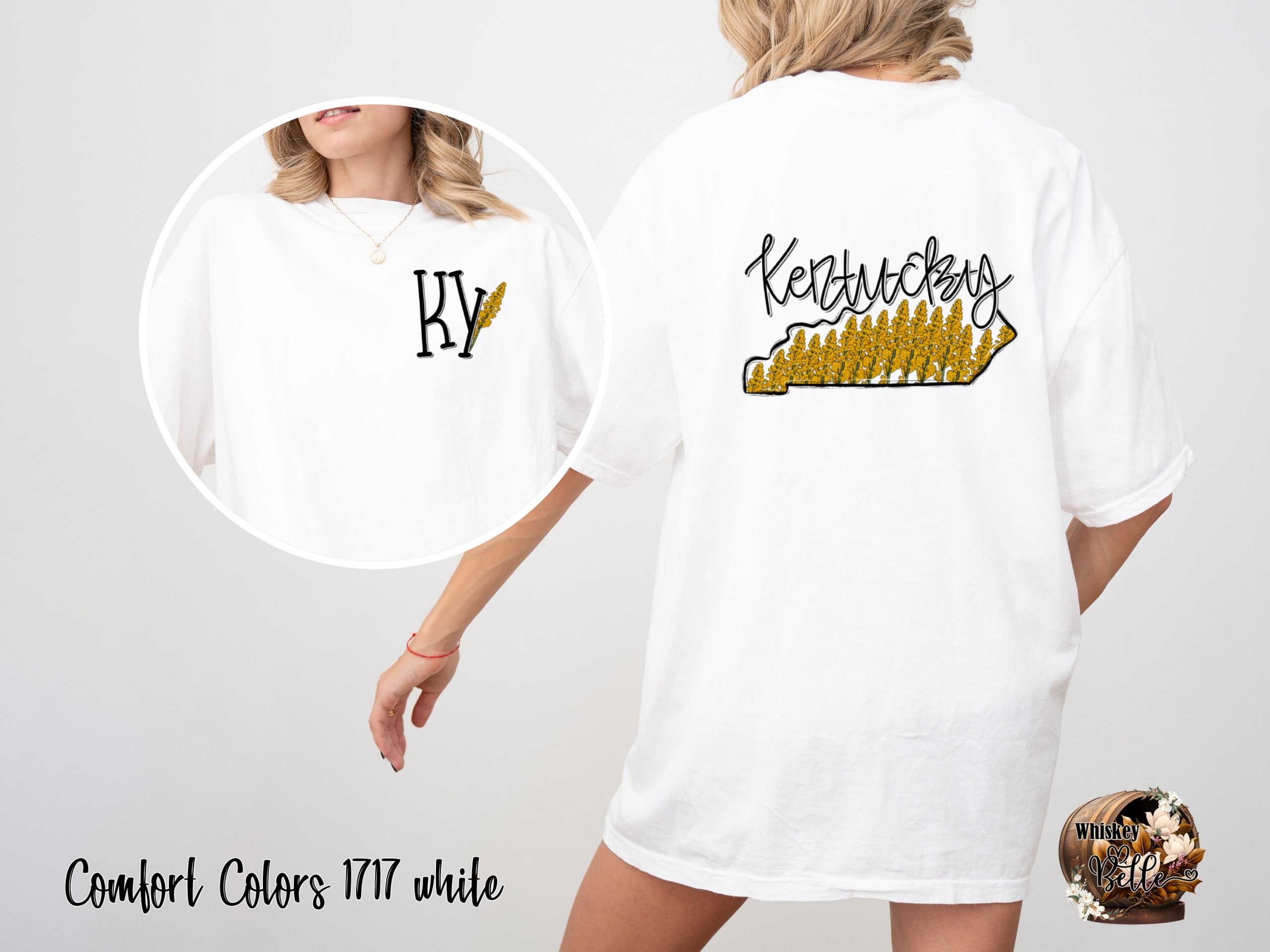 Comfort Colors C1717 Kentucky T-Shirt, KY Wildflower State Tee, Floral KY Gift, Kentucky Outline Shirt, Unisex Kentucky Shirt, KY Lover Tee