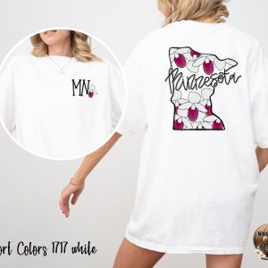 Comfort Colors C1717 Minnesota T-Shirt, Lady Slipper, State Flower Tee, MN Pride, Floral Design, Trendy Shirt, Gift for Her, Unique Souvenir