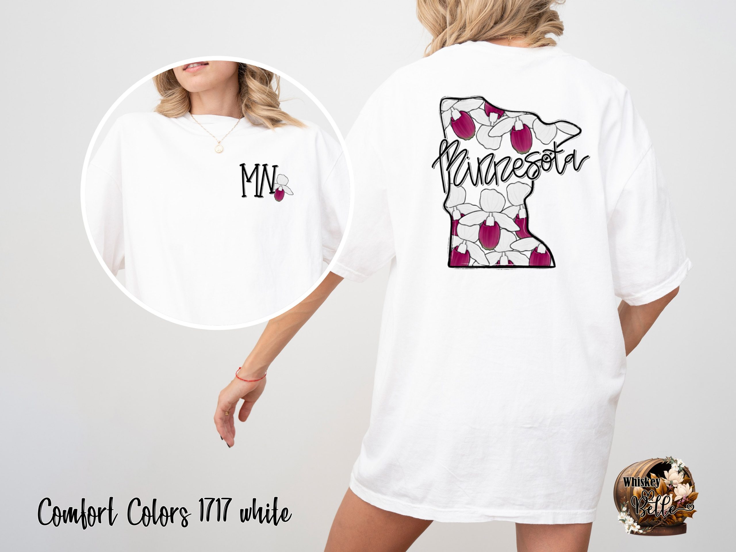 Comfort Colors C1717 Minnesota T-Shirt, Lady Slipper, State Flower Tee, MN Pride, Floral Design, Trendy Shirt, Gift for Her, Unique Souvenir