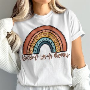 Follow Your Dreams Rainbow T-Shirt, Comfort Colors 1717, Inspirational Shirt, Boho Rainbow Shirt, Positive Vibes, Motivational Tee