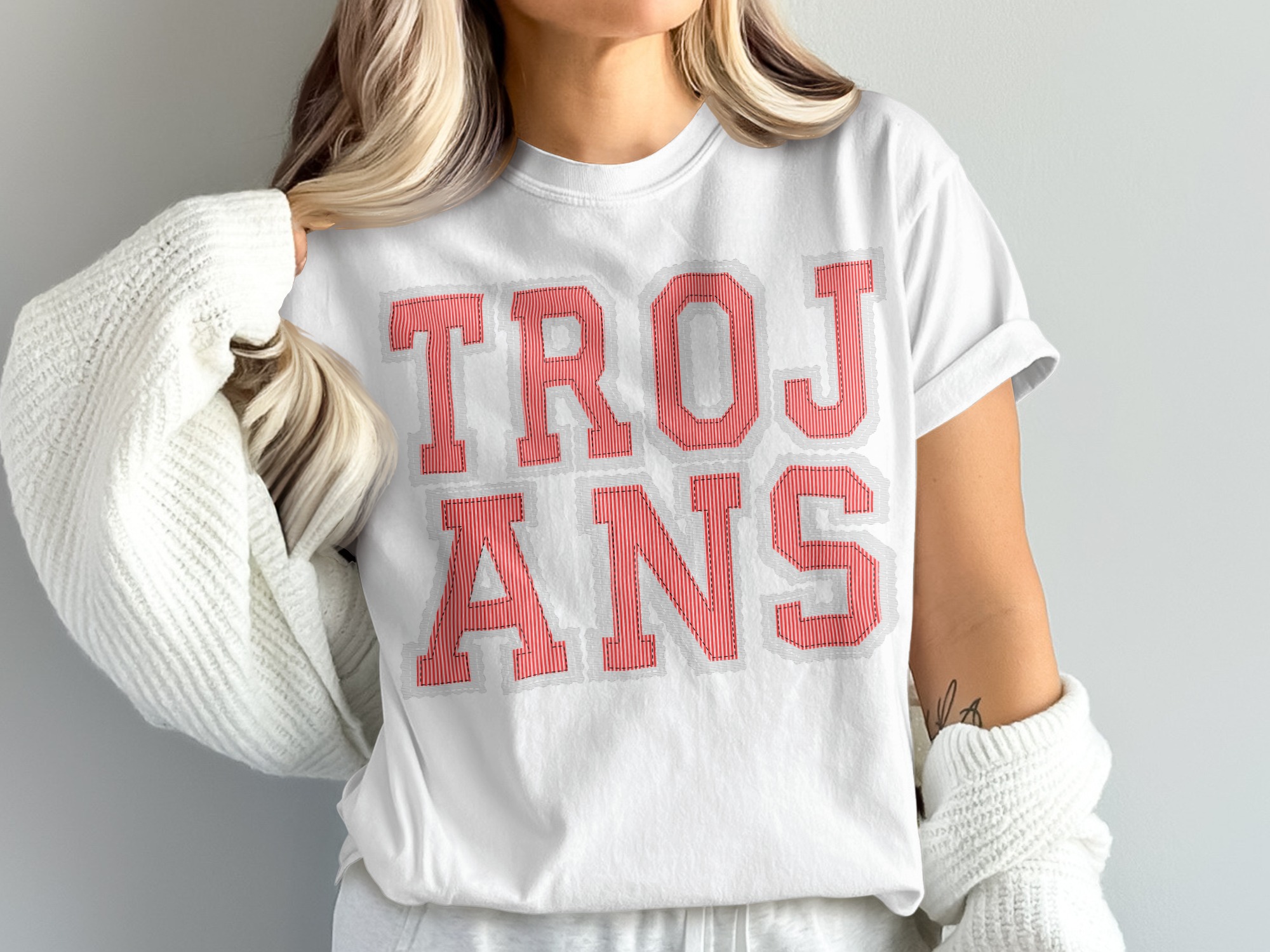 Trojans T-Shirt, College Inspired Tee, Comfort Colors 1717, Game Day Apparel, University Design, Trendy Gift, Spirit Wear, prepster preppy