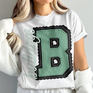 Bulldogs T-Shirt, Green Varsity Letter B Shirt, College Comfort Colors 1717 T-Shirt, Game Day Shirt, Cute T Shirt, Graphic Tee, School