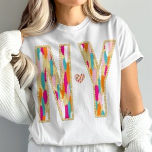Colorful NY T-Shirt, New York Tee, Graphic Tee, Comfort Colors 1717, City Pride T-Shirt, Trendy Shirt, Gift for New Yorker, Vacation Tee