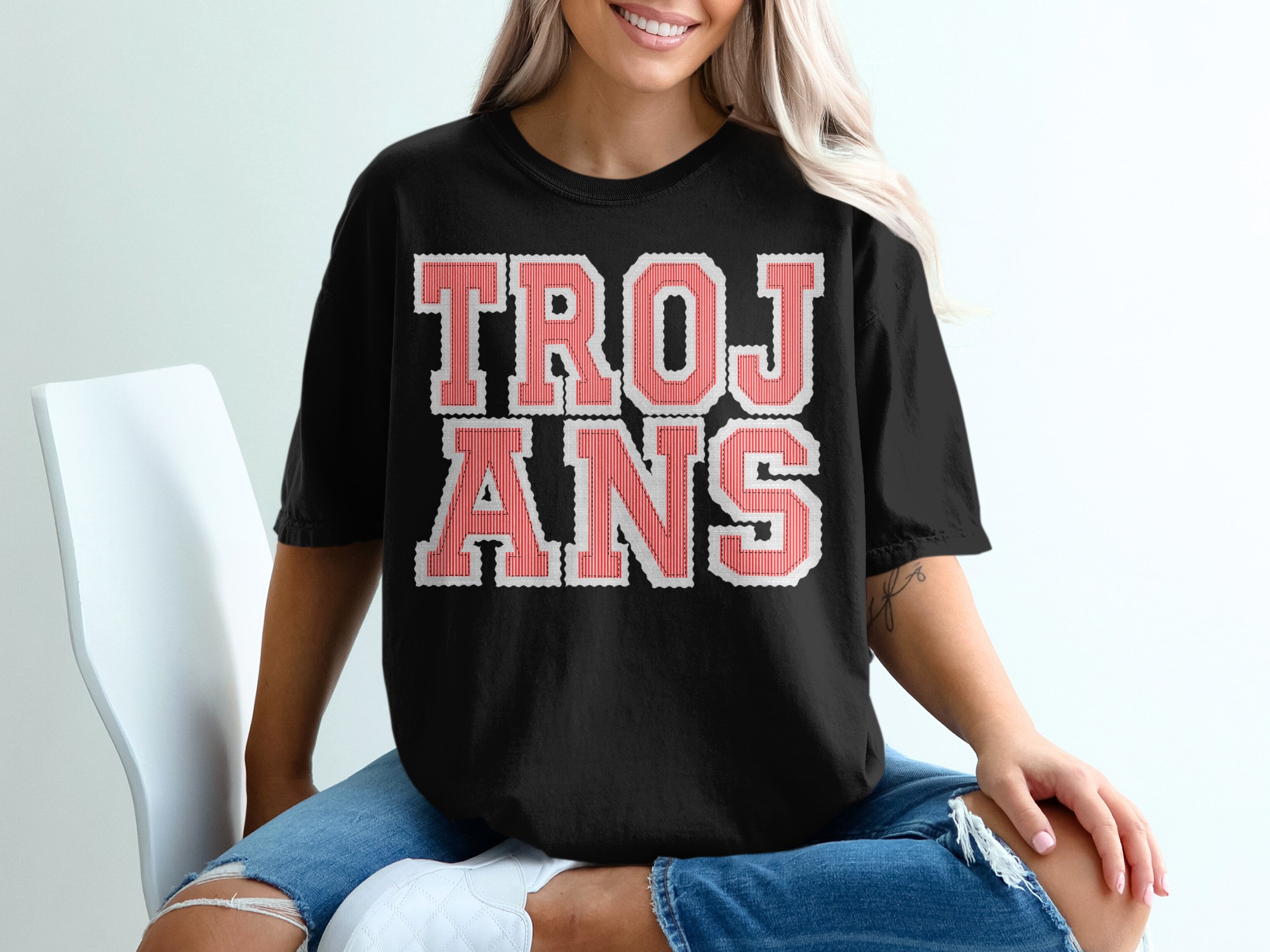 Trojans T-Shirt, College Inspired Tee, Comfort Colors 1717, Game Day Apparel, University Design, Trendy Gift, Spirit Wear, prepster preppy - Image 3