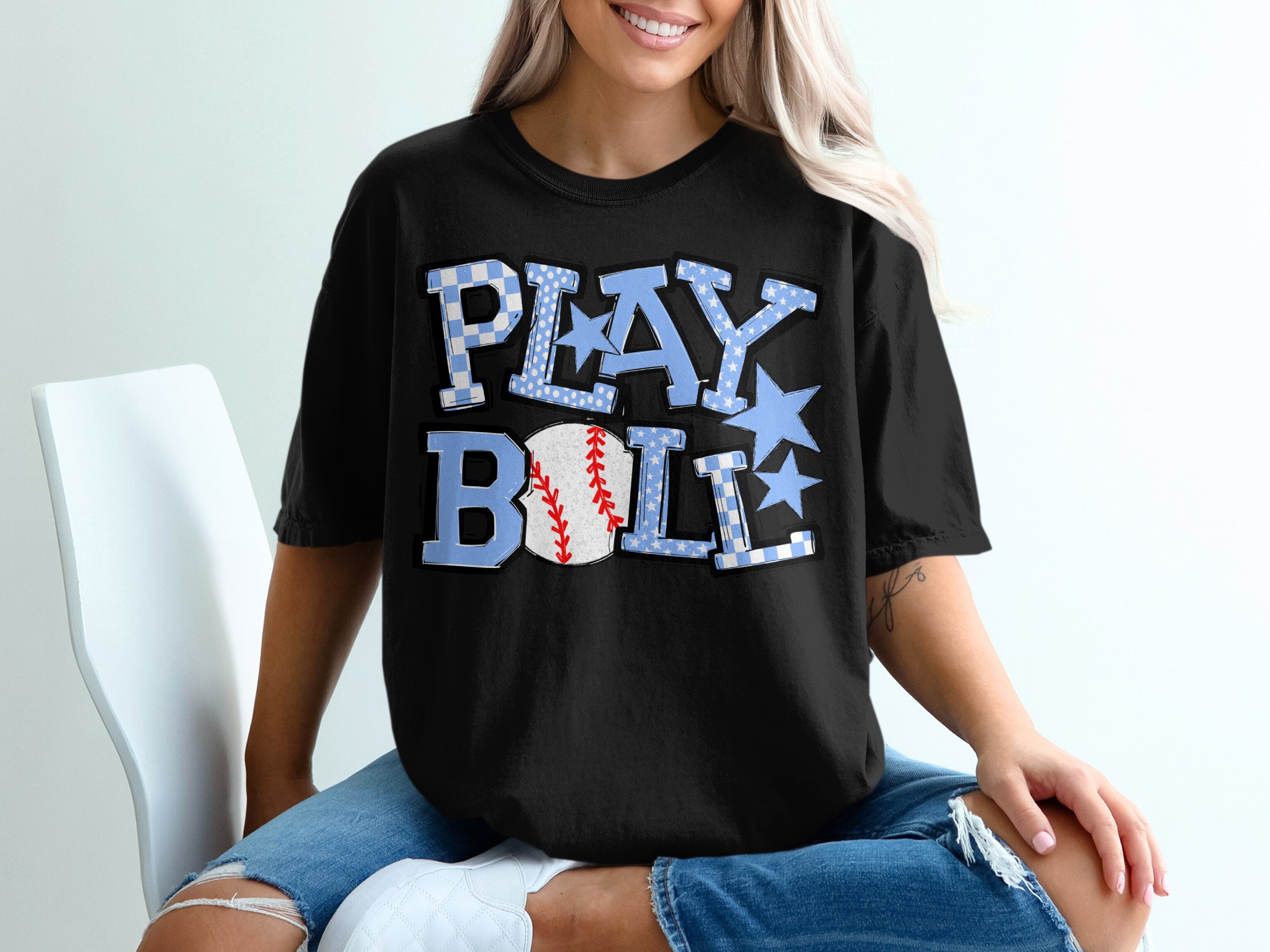 Play Ball T-Shirt, Baseball Lover Tee, Sports Fan Apparel, Cute Baseball Graphic Tee, Trendy T-Shirt for Baseball Season - Image 2