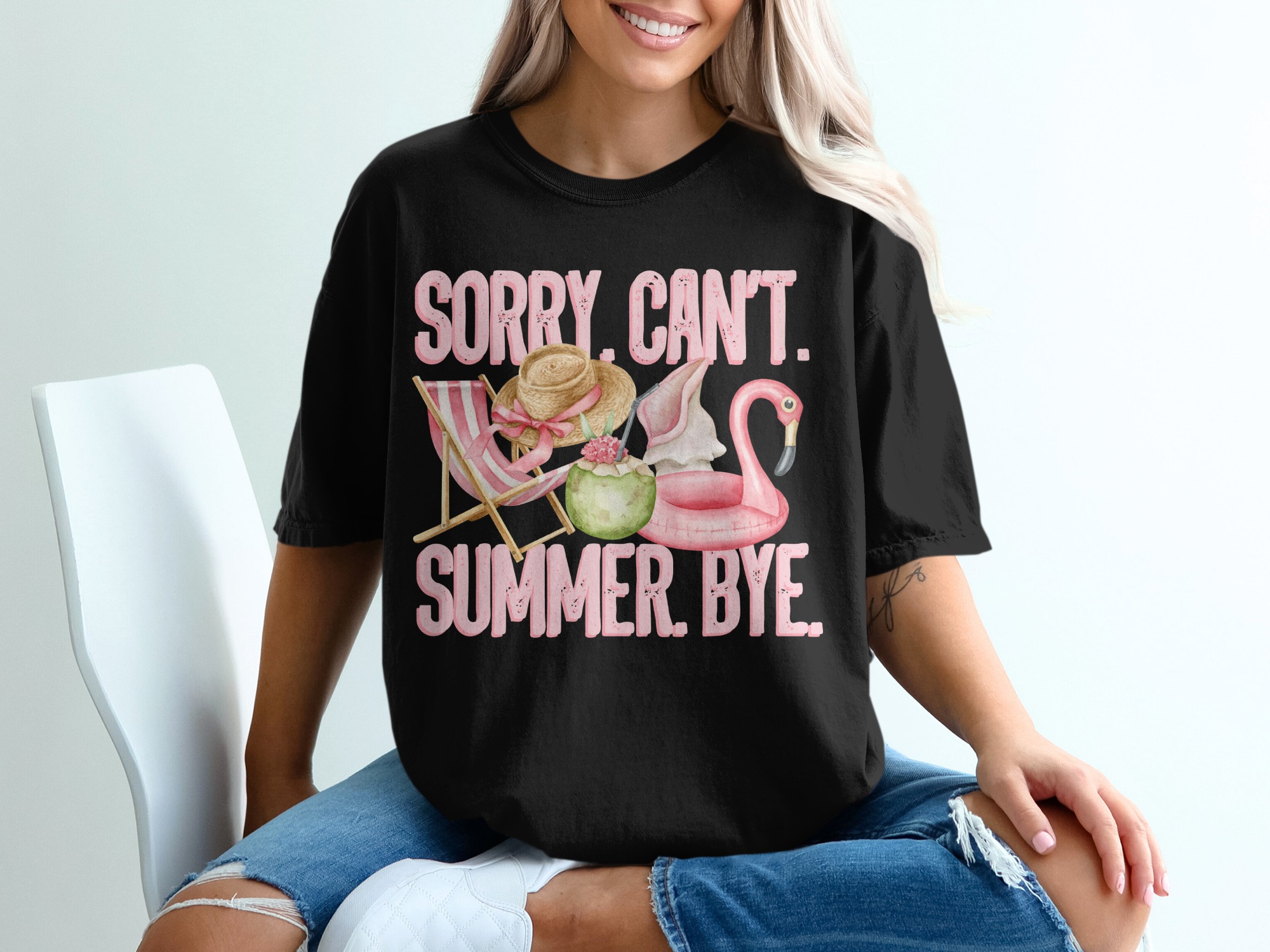 Sorry Can't Summer Bye T-Shirt, Beach Vibes Shirt, Vacation Mode Tee, Summer Lover Gift, Trendy Summer Top, Women Summer Shirt - Image 2