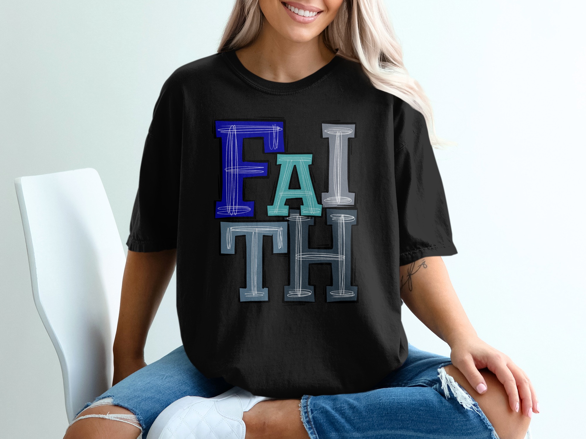 Faith T-Shirt, Religious Tee, Inspirational Shirt, Christian Apparel, Spiritual Gift, Trendy Shirt, Unisex Clothing - Image 2