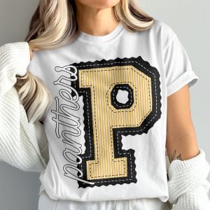 Panthers T-Shirt, Retro College Initial P Shirt, Comfort Colors 1717, Game Day Shirt, Trendy Graphic Tee, Vintage Style Shirt, Unisex Shirt, prepster preppy