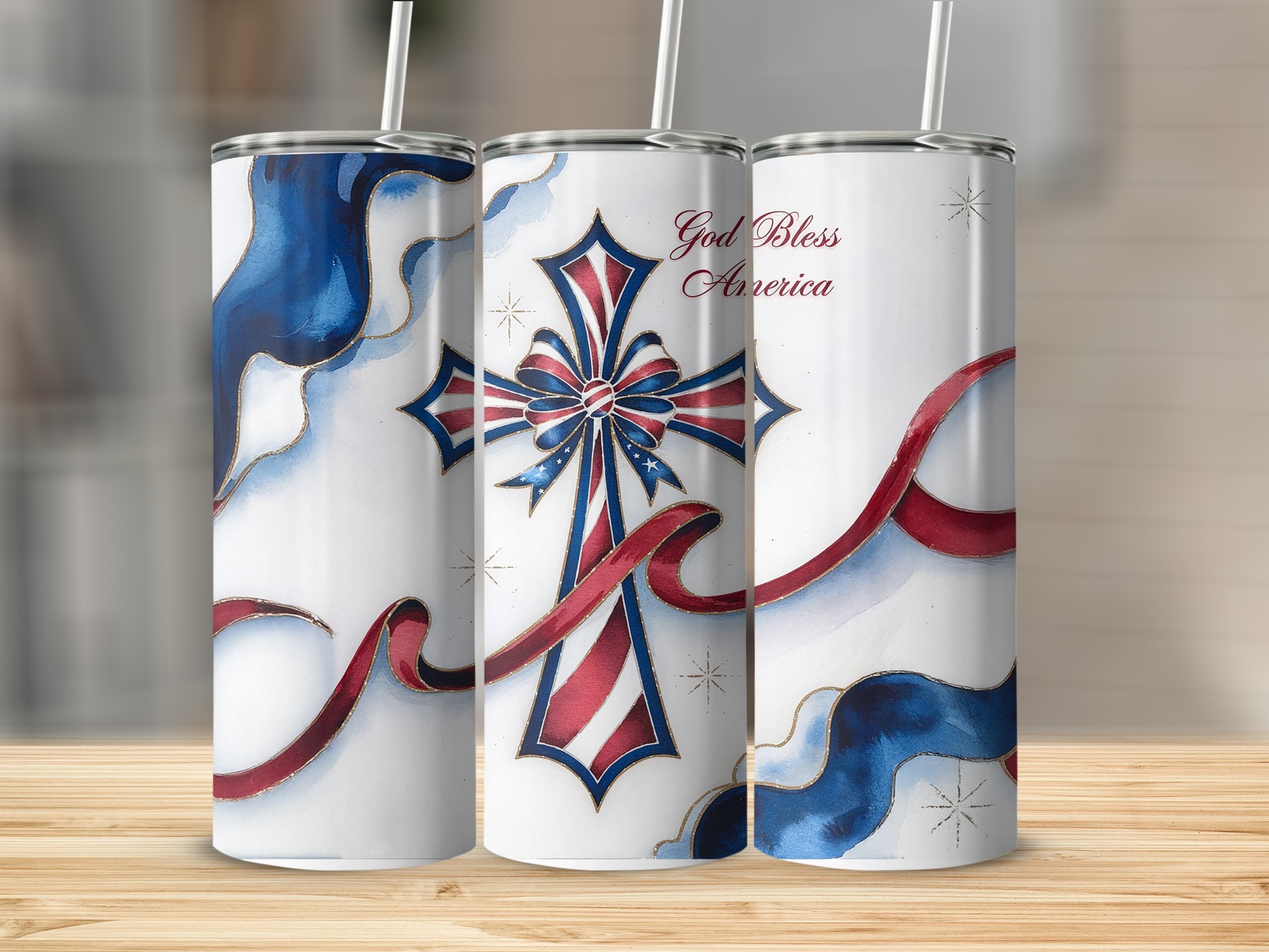 God Bless America 20oz Sublimation Digital Download, Patriotic Tumbler Design, Cross Tumbler Design, American Flag, Christian Sublimation