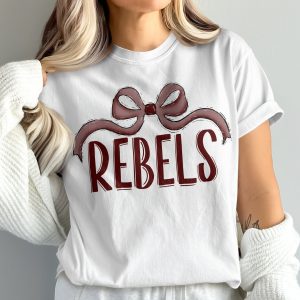 Rebels T Shirt with Bow, Comfort Colors 1717 Tee, Trendy Graphic T-Shirt, Cute Rebels Shirt, Casual Rebel Top, Slogan T Shirt, Rebels Gift
