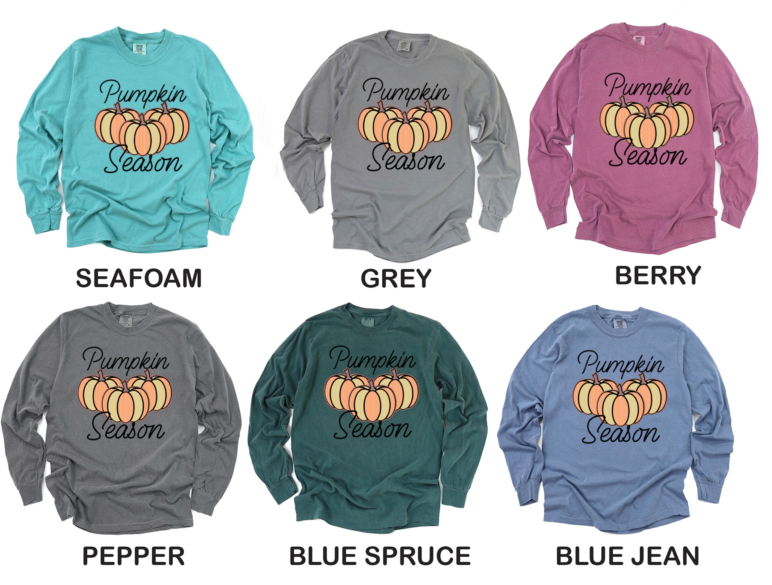 Pumpkin Season Long Sleeve T-Shirt, Fall Apparel, Autumn Vibes, Thanksgiving Shirt, Harvest, Trendy Shirt, Seasonal Fashion, Gift Idea - Image 3