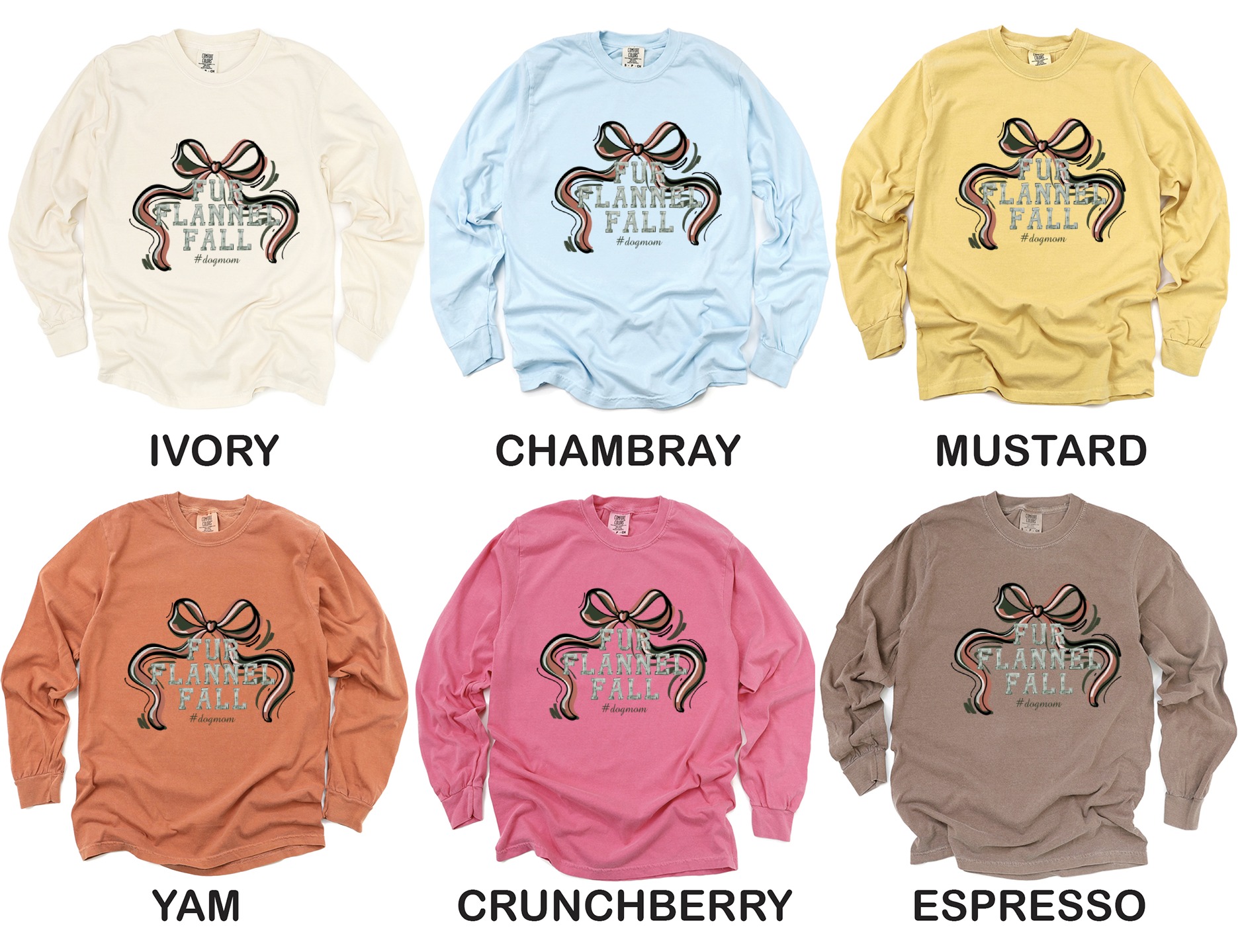 Fur Flannel Fall Long Sleeve T-Shirt, Dog Mom Shirt, Autumn Apparel, Cozy Season, Dog Lover Gift, Trendy Fall Fashion, Women Long Sleeve - Image 4
