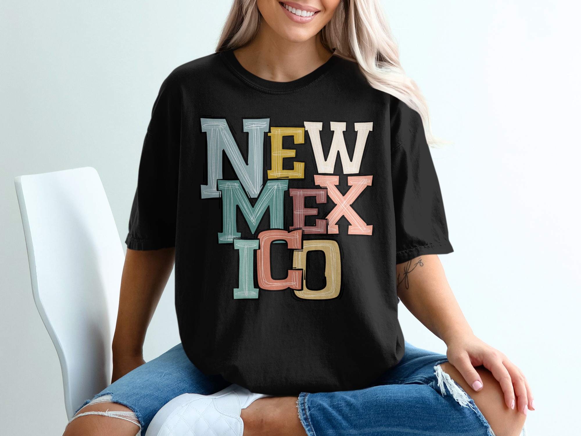 New Mexico T-Shirt, Graphic Tee, State Pride Shirt, Southwest Souvenir, Retro Style Shirt, Colorful NM Tee, Gift for New Mexicans - Image 2
