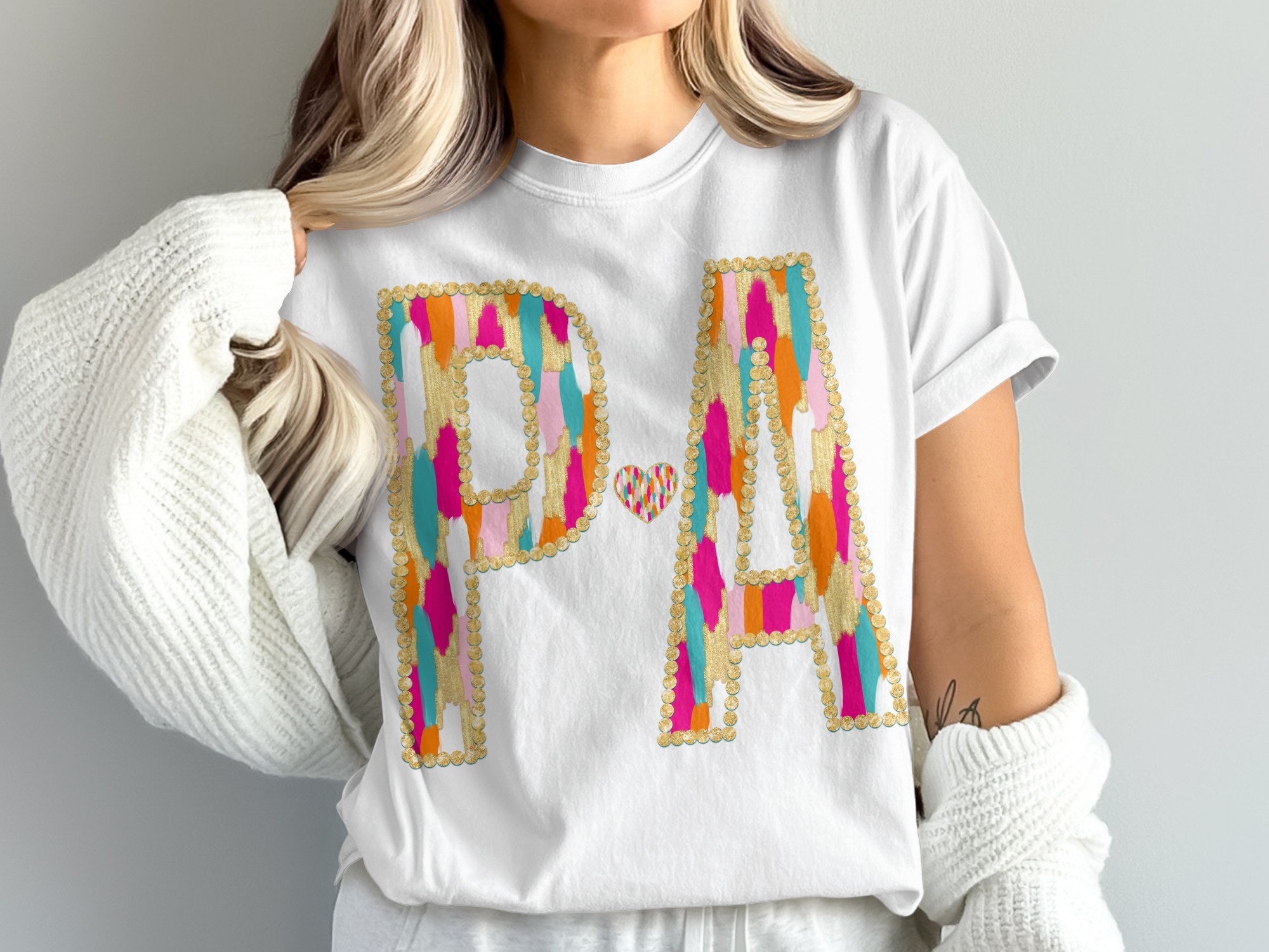 PA Initial T-Shirt, Pennsylvania Pride Tee, Colorful Gold Outline Design, Comfort Colors 1717 Shirt, State Love Shirt, Souvenir T-Shirt