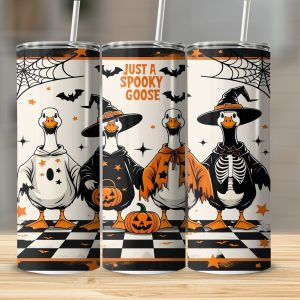 Spooky Goose Digital, Sublimation Tumbler Wrap Digital Download, Halloween Tumbler Design, Goose Tumbler, Funny Goose Halloween, 20oz