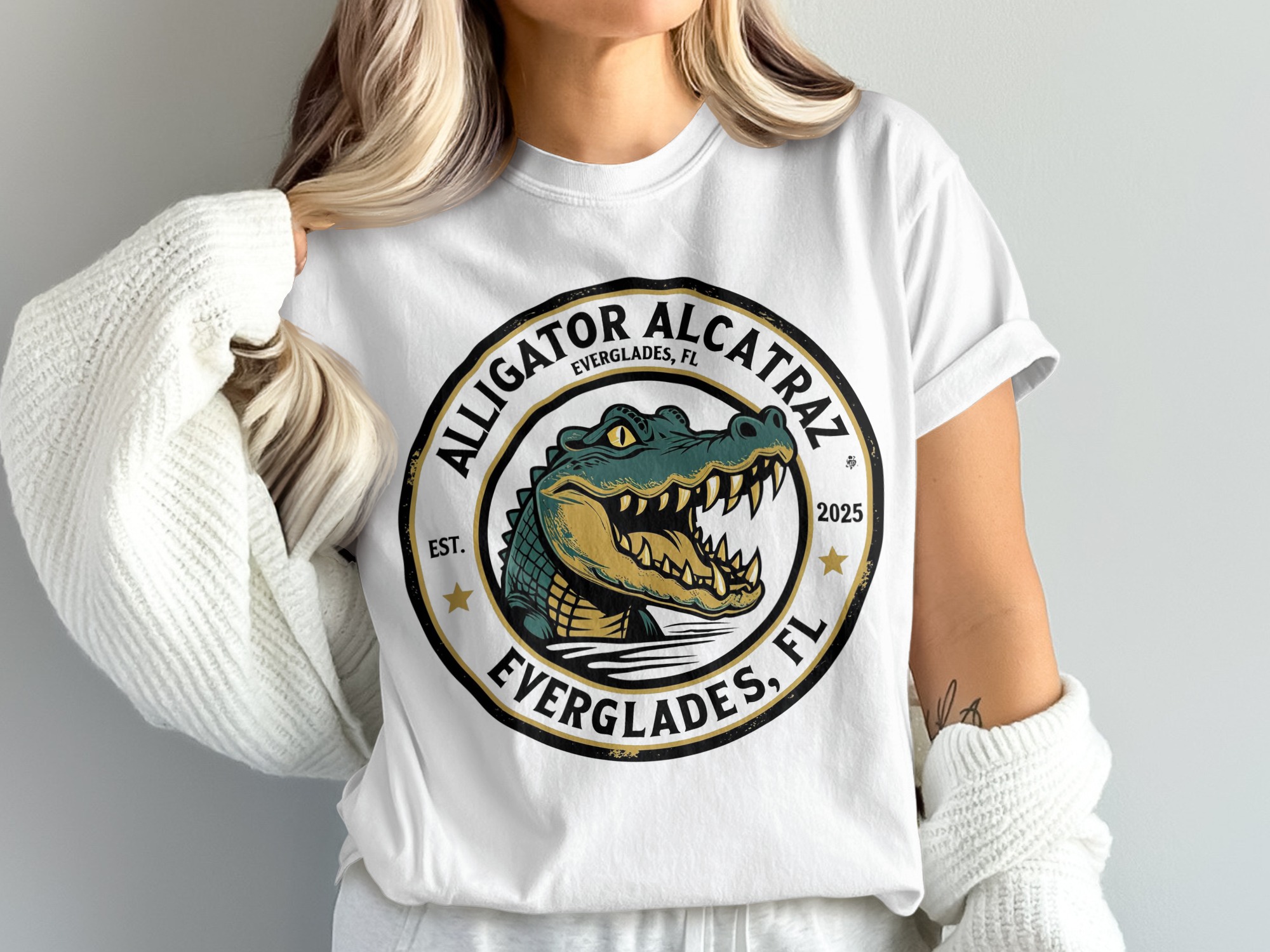 Alligator Alcatraz Everglades Florida Est 2025 Graphic T-Shirt