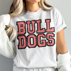 Bulldogs T-Shirt, Comfort Colors 1717, Pink College Text Design, Team Spirit Tee, Game Day Apparel, Bulldogs Fan Gift, Trendy Bulldogs Shirt