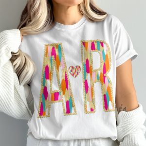 AR Initials Heart T Shirt, Couple Shirt, Comfort Colors 1717, Anniversary Gift, Wedding Gift, Personalized Tee, Initial T Shirt, Gift for