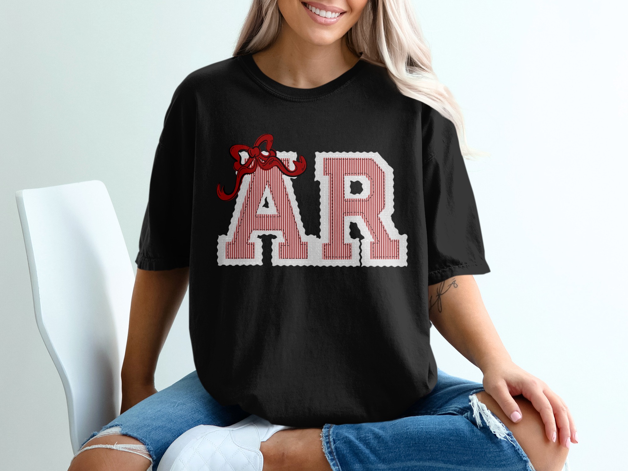 Comfort Colors Custom State AR T Shirt, Arkansas, Custom State Shirt, College T-Shirt, Gameday Shirt, Initial T-Shirt, Monogram Tee, prepster preppy, prepster preppy - Image 3