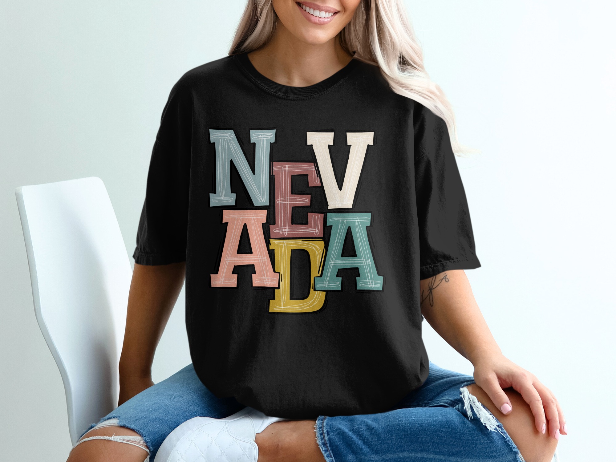 Nevada T-Shirt, State Pride Shirt, Colorful Nevada Tee, Gift for Nevada Resident, Vacation Souvenir, Nevada Lover Top - Image 2