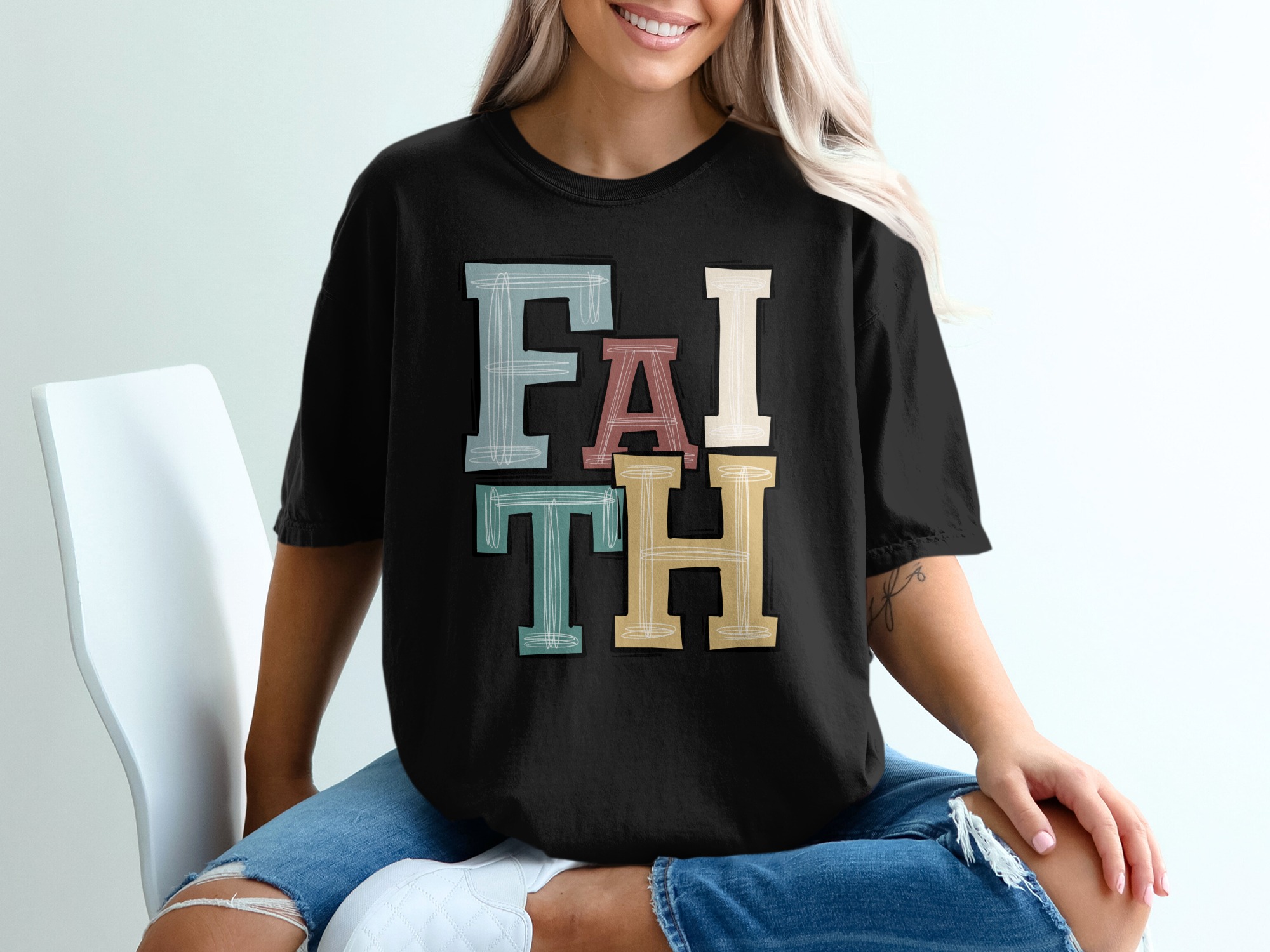 Faith T Shirt, Christian Apparel, Religious Tee, Inspirational Clothing, Positive Vibes Shirt, Believe Shirt - Image 2