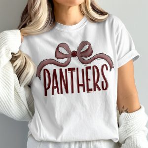 Panthers Bow T-Shirt, Team Spirit Shirt, Cute Sports Tee, Comfort Colors 1717, Game Day Apparel, School Mascot Shirt