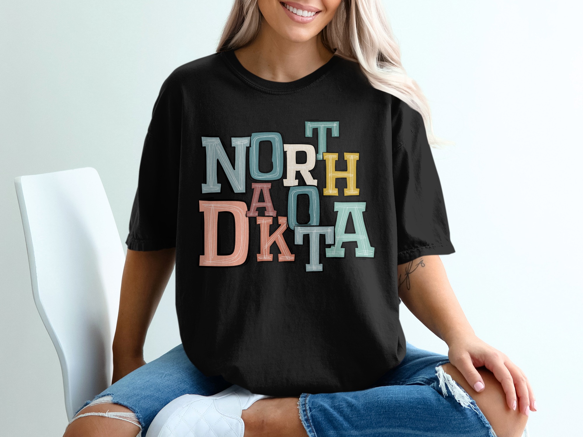 North Dakota T-Shirt, State Pride Tee, Colorful ND Graphic Shirt, Travel Souvenir, Gift for North Dakota Native, ND Lover T Shirt - Image 2