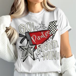 Go Pirates Fight Win T-Shirt, Comfort Colors 1717, Game Day Tee, School Spirit Shirt, Team Pride Shirt, Custom Pirate Tee