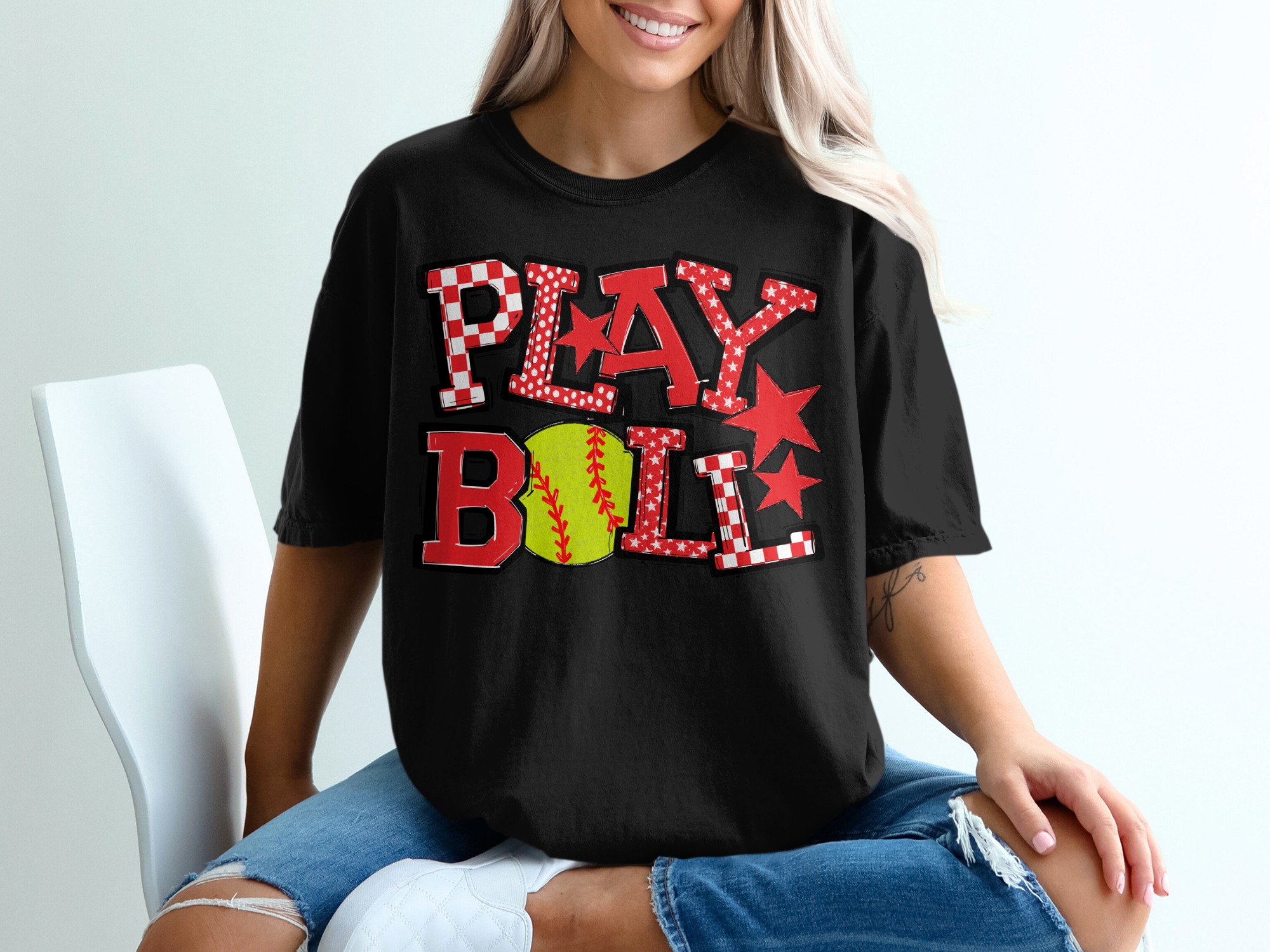 Play Ball T Shirt, Softball T Shirt, Baseball Tee, Sports Fan Gift, Game Day Shirt, Trendy Shirt, Graphic T Shirt, Unisex Shirt - Image 2