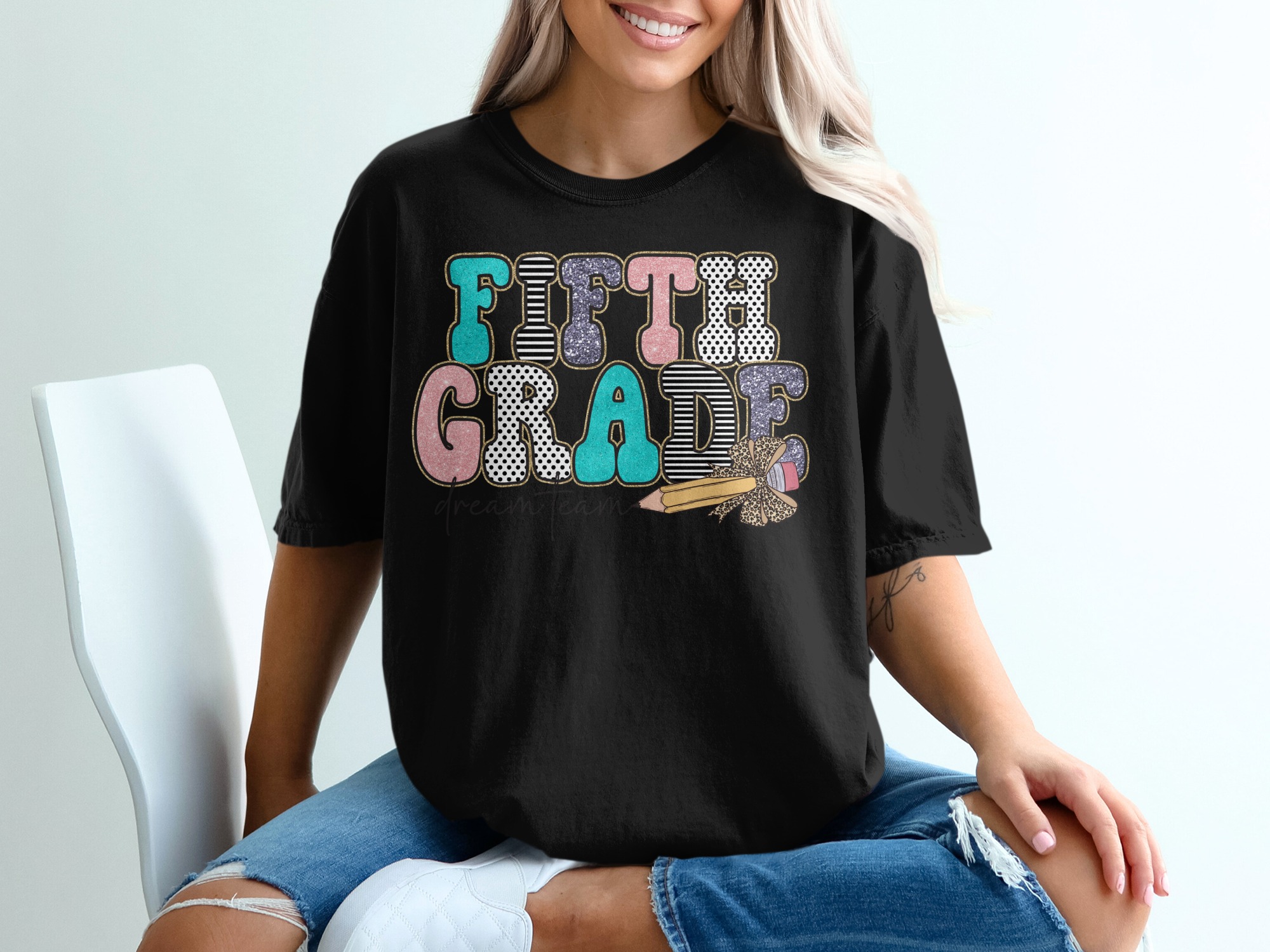Fifth Grade Dream Team T-Shirt, Teacher Appreciation, Back to School Tee, Elementary School Gift, 5th Grade Shirt, Grade Level T-Shirt - Image 2