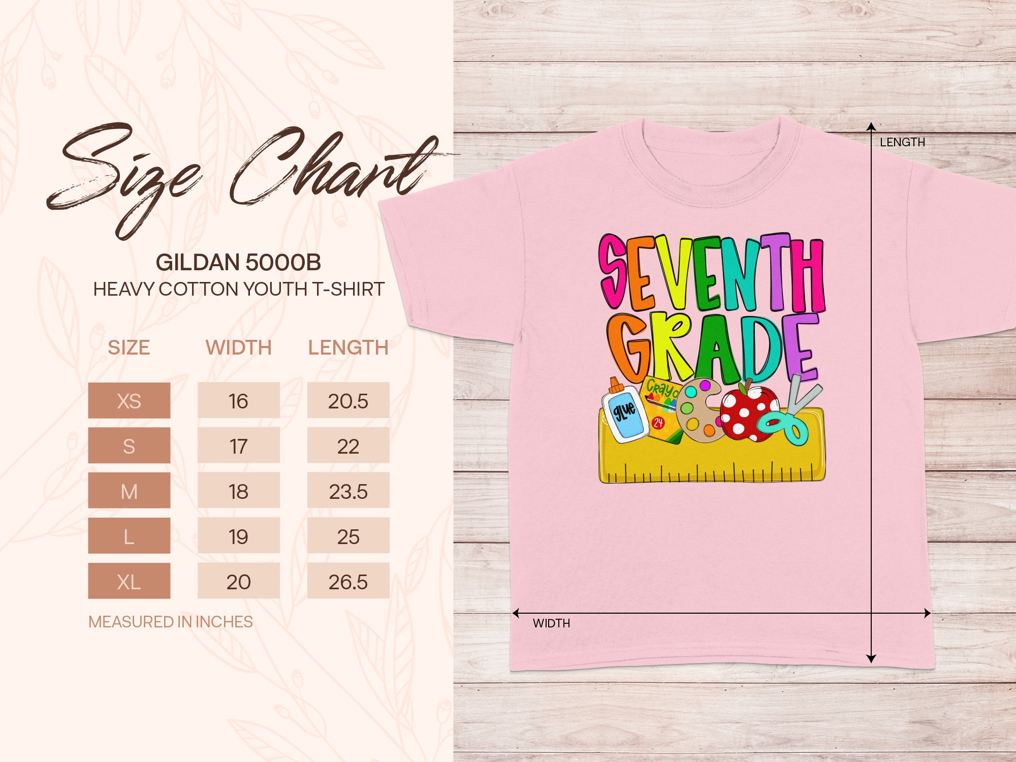 Seventh Grade T-Shirt, Back To School Shirt, Colorful School Supplies Tee, Seventh Grade Student Gift, Teacher Shirt, Graduation T-Shirt - Image 5