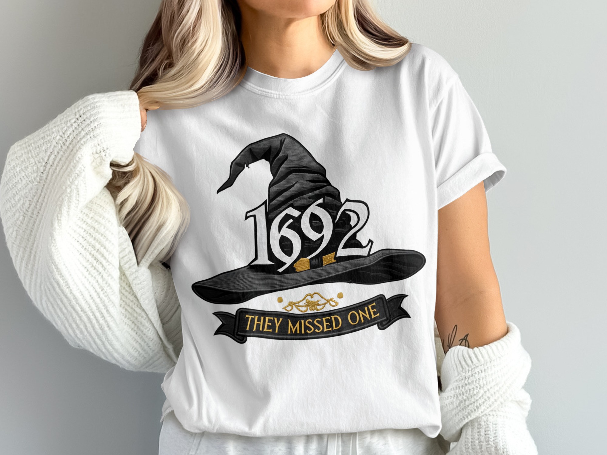 1692 Witch Hat T-Shirt, They Missed One, Halloween, Comfort Colors, Funny Witch Shirt, Spooky Season, Salem Witch Trials, Witch T-Shirt