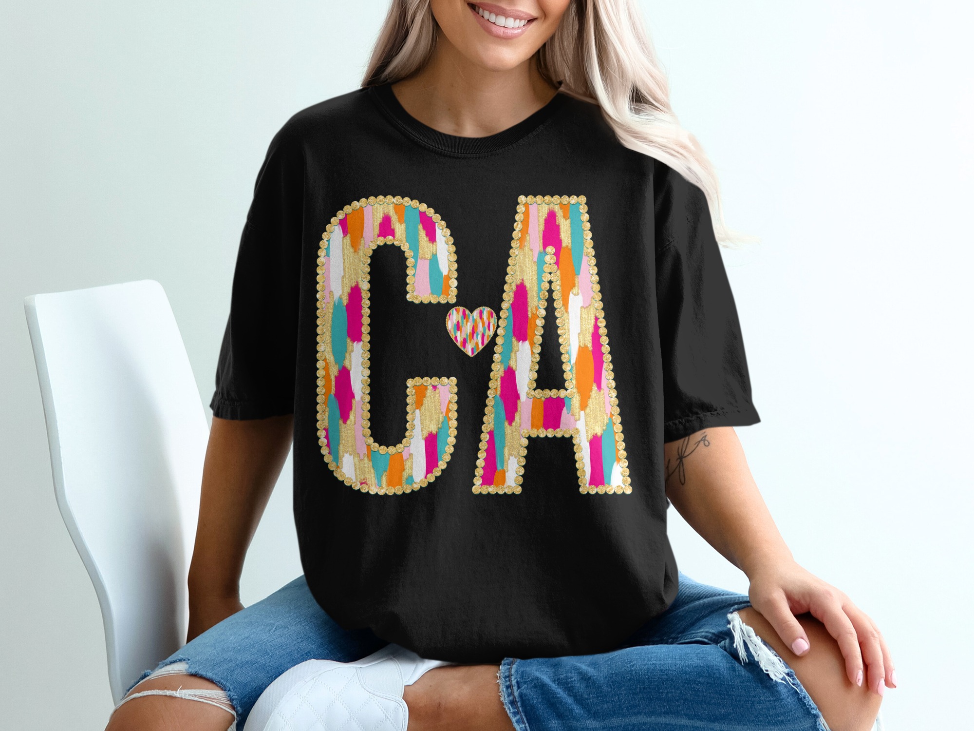 CA T-Shirt, California Love Tee, Comfort Colors 1717, Colorful CA Heart Graphic, West Coast Shirt, Souvenir T-Shirt, Trendy California Gift - Image 3