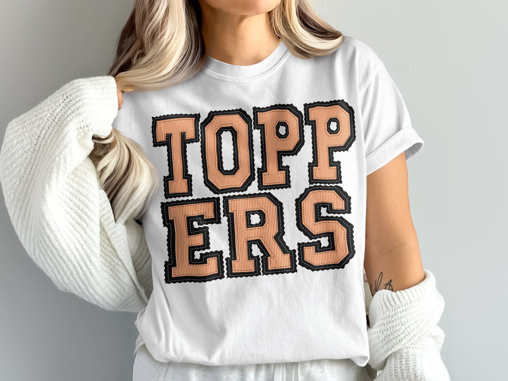 Toppers T-Shirt, Varsity Style Tee, Comfort Colors 1717, Trendy Graphic Top, Casual Unisex T-Shirt