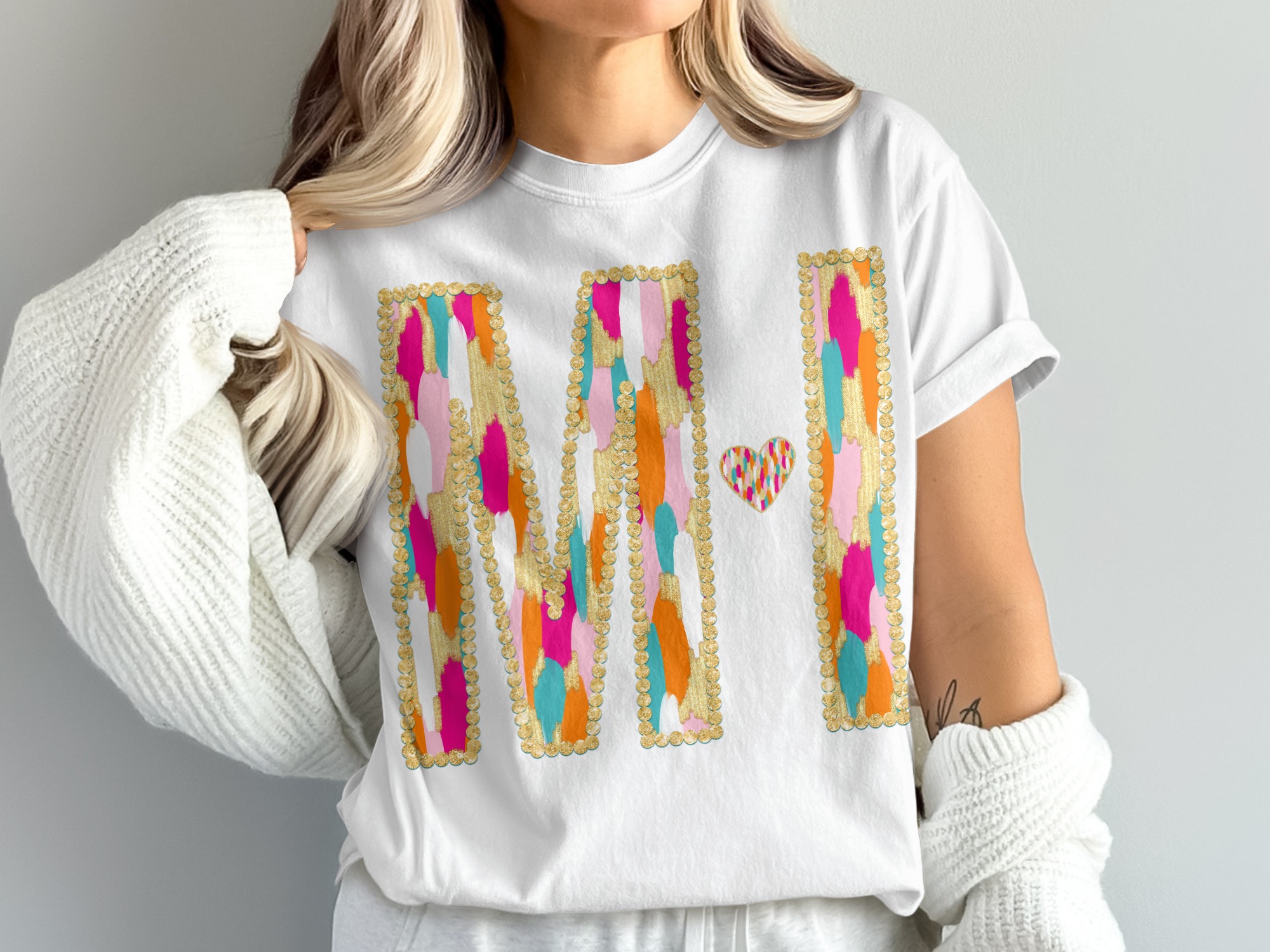 Colorful Brush Stroke Initial T-Shirt, Custom Letter Shirt, Comfort Colors 1717, Personalized Shirt, Name T Shirt, Aesthetic Shirt