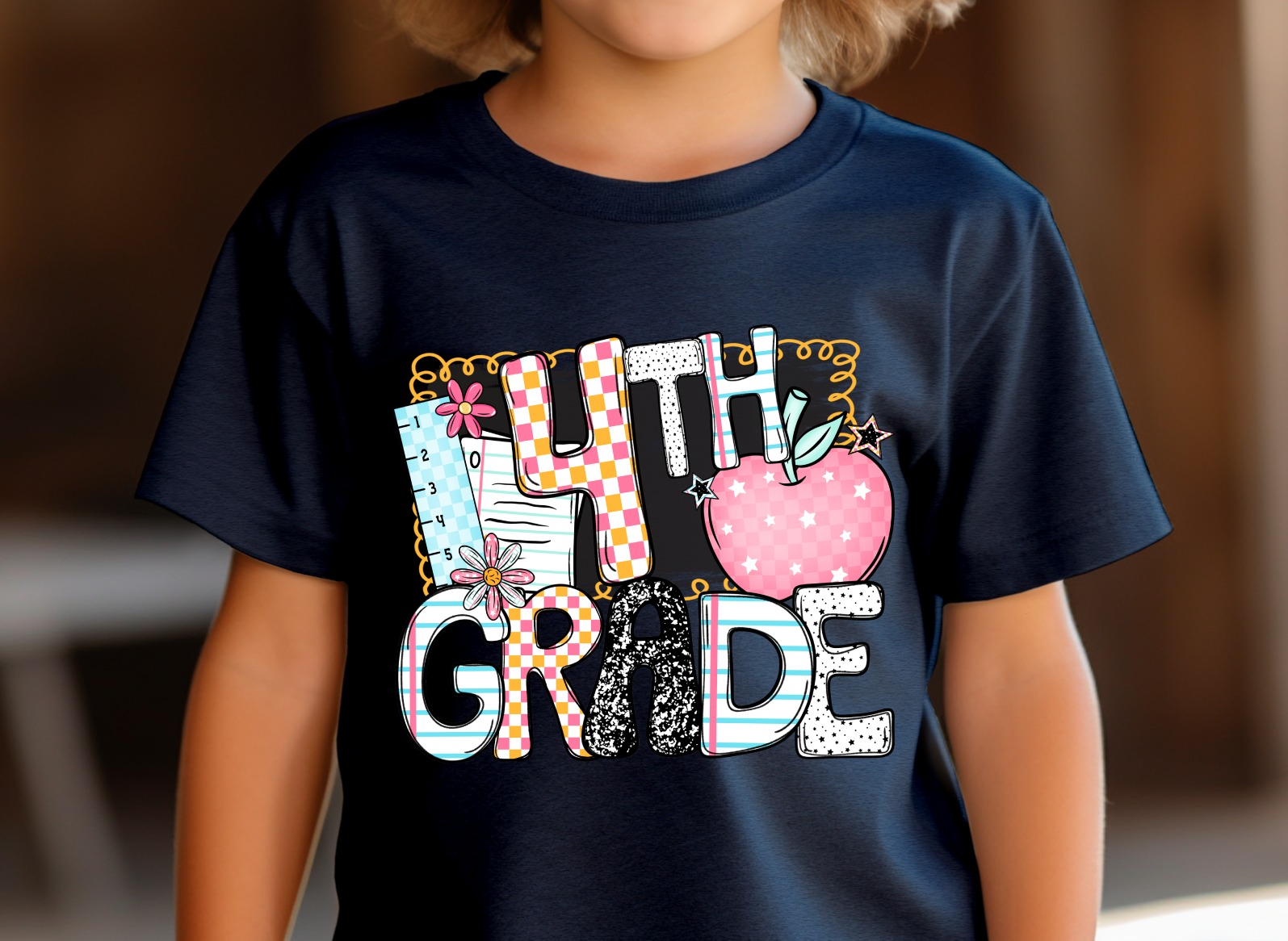 4th Grade T-Shirt, Colorful Fourth Grade Design, Back to School T-Shirt, School Kids Apparel, Student Shirt, Teacher T-Shirt - Image 2