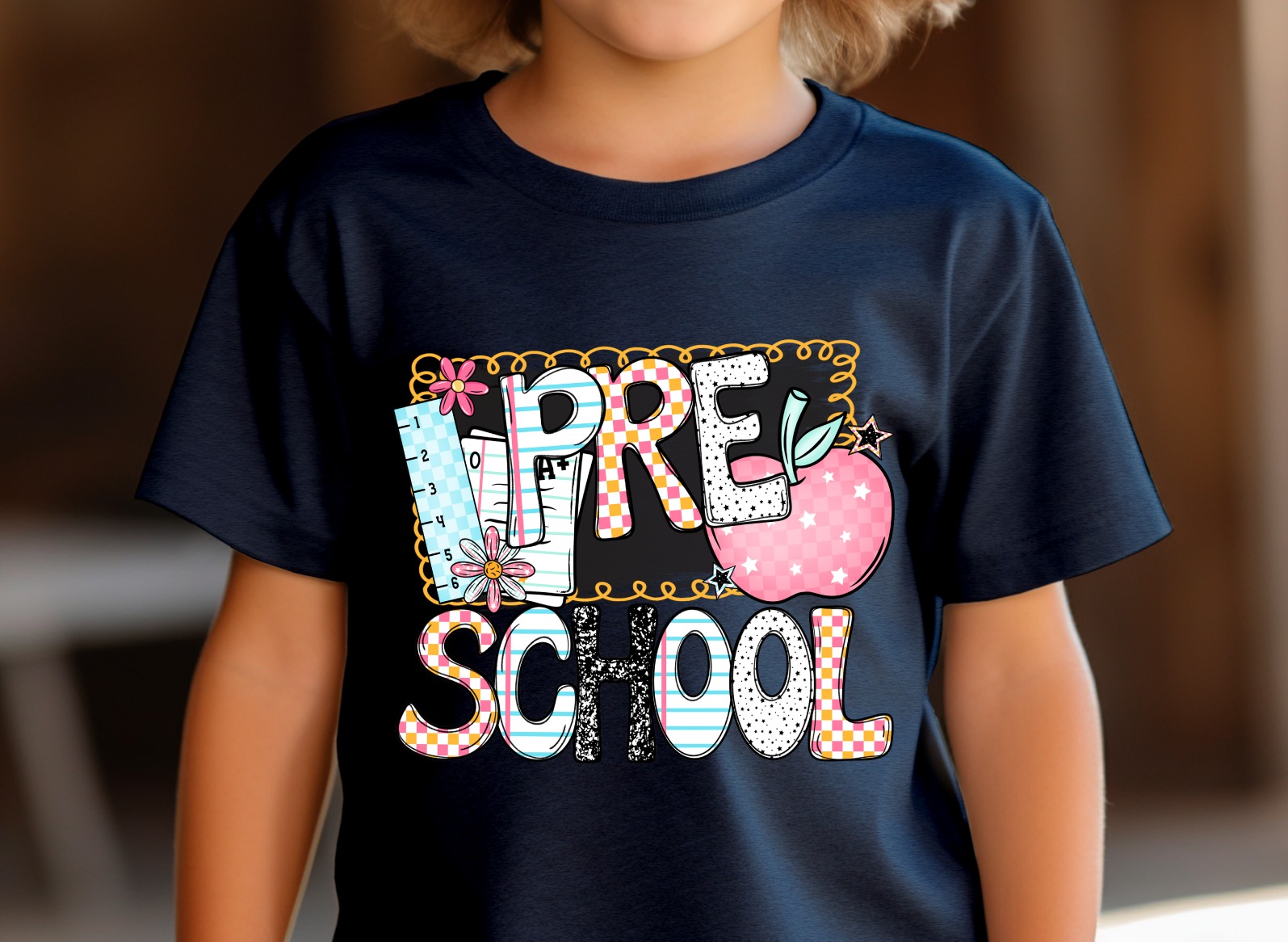 Preschool T-Shirt, Back to School Shirt, Teacher Tee, Kids Clothes, First Day of School Outfit, Pre K TShirt, School Apple Top, Student Gift - Image 2