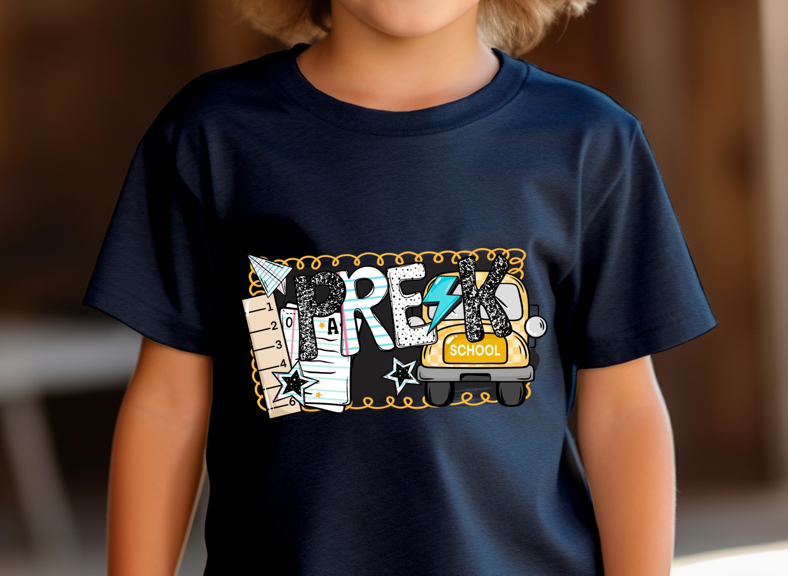 PreK T-Shirt, Back to School Tee, School Bus Design, Teacher Gift, Kids T Shirt, First Day of School Outfit, Pre K Student Shirt - Image 2