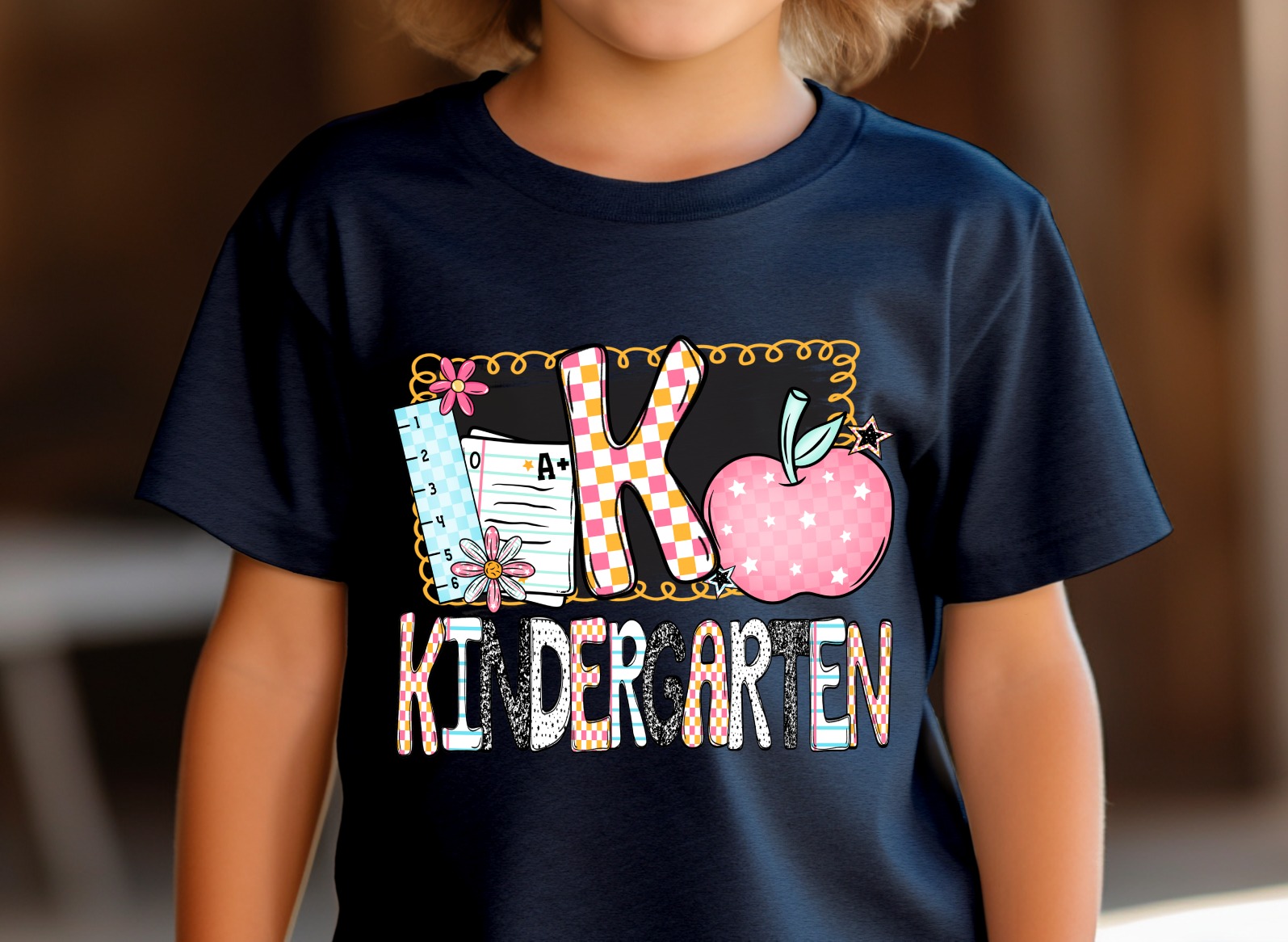 Kindergarten T-Shirt, Back to School Shirt, First Day of School Tee, Cute Kids Apparel, School Outfit, Teacher Gift, Colorful Apple Design - Image 2