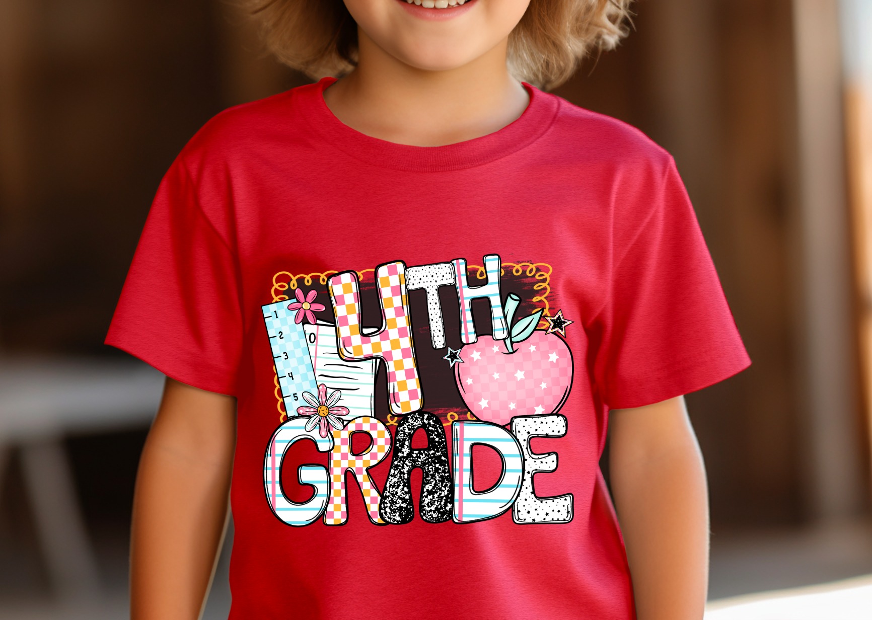 4th Grade T-Shirt, Colorful Fourth Grade Design, Back to School T-Shirt, School Kids Apparel, Student Shirt, Teacher T-Shirt - Image 3