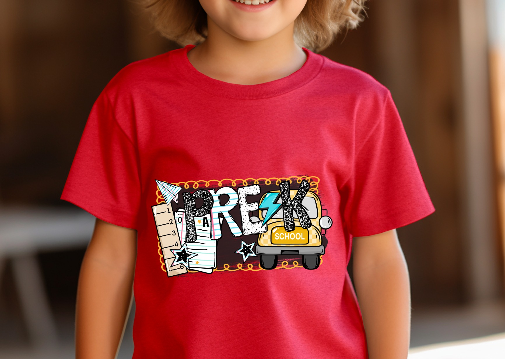 PreK T-Shirt, Back to School Tee, School Bus Design, Teacher Gift, Kids T Shirt, First Day of School Outfit, Pre K Student Shirt - Image 3
