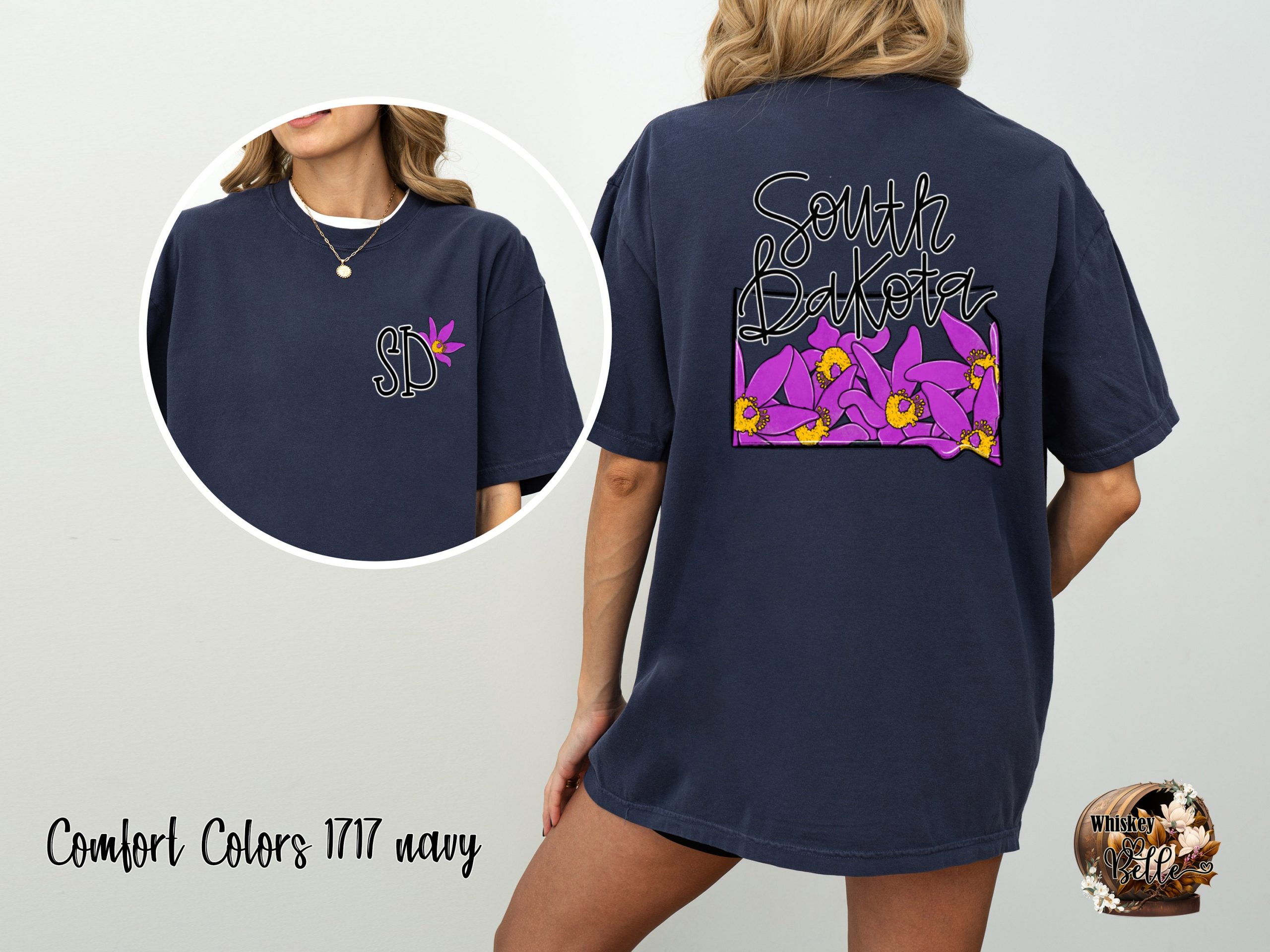 South Dakota T Shirt, SD Flower T-Shirt, State Pride Tee, Floral State Outline Shirt, Purple Flower Shirt, Dakotas Shirt, Trendy Shirt - Image 4