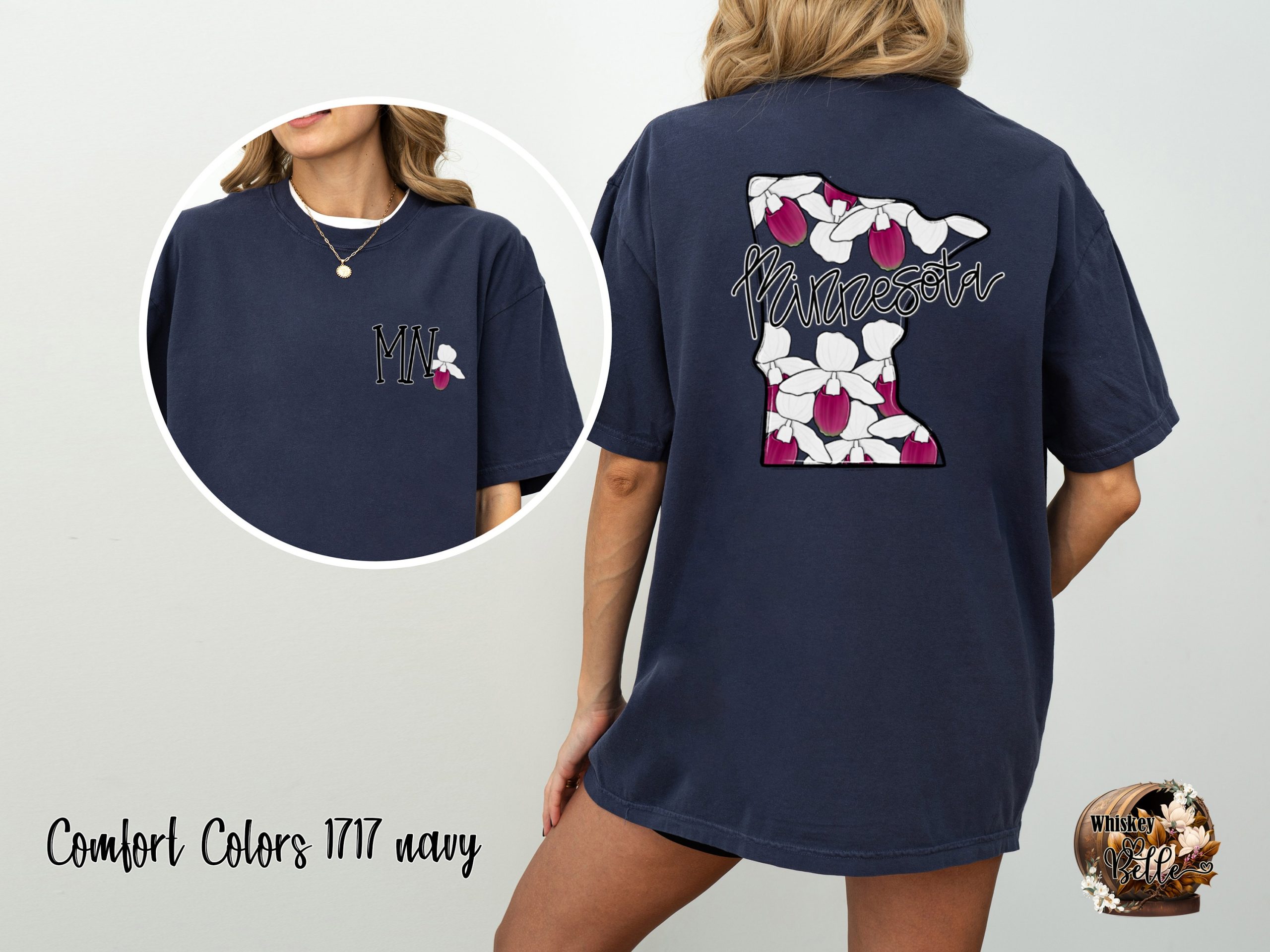 Comfort Colors C1717 Minnesota T-Shirt, Lady Slipper, State Flower Tee, MN Pride, Floral Design, Trendy Shirt, Gift for Her, Unique Souvenir - Image 4