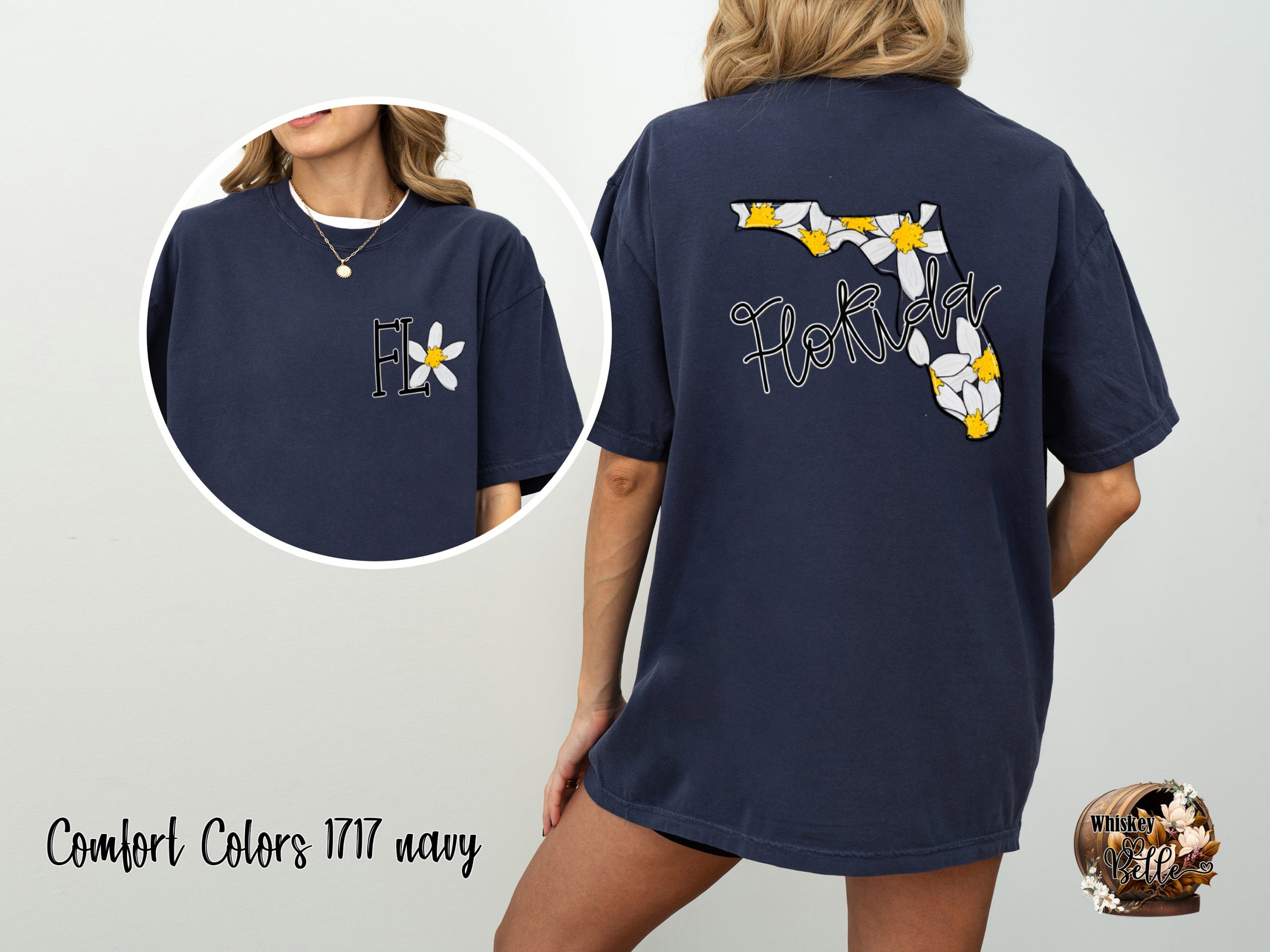 Comfort Colors C1717 Florida Flower T-Shirt, State Pride Tee, Floral FL, Sunshine State Shirt, Trendy Graphic Tee, Gift for Floridian, Black - Image 4