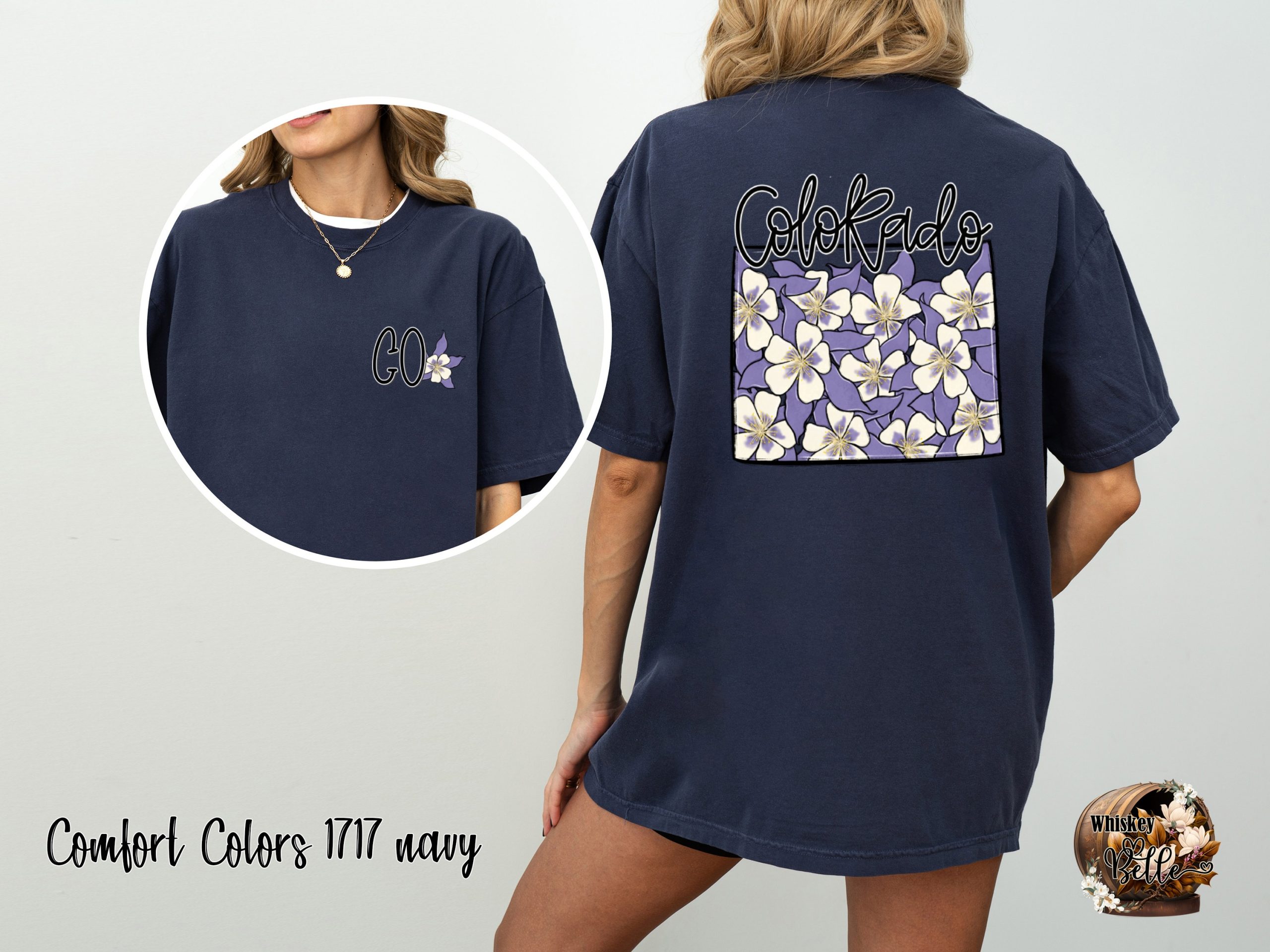 Comfort Colors C1717 Colorado Floral T-Shirt, State Pride Shirt, Rocky Mountain Tee, Flower Graphic Tee, Vacation Souvenir, Unisex Shirt - Image 4
