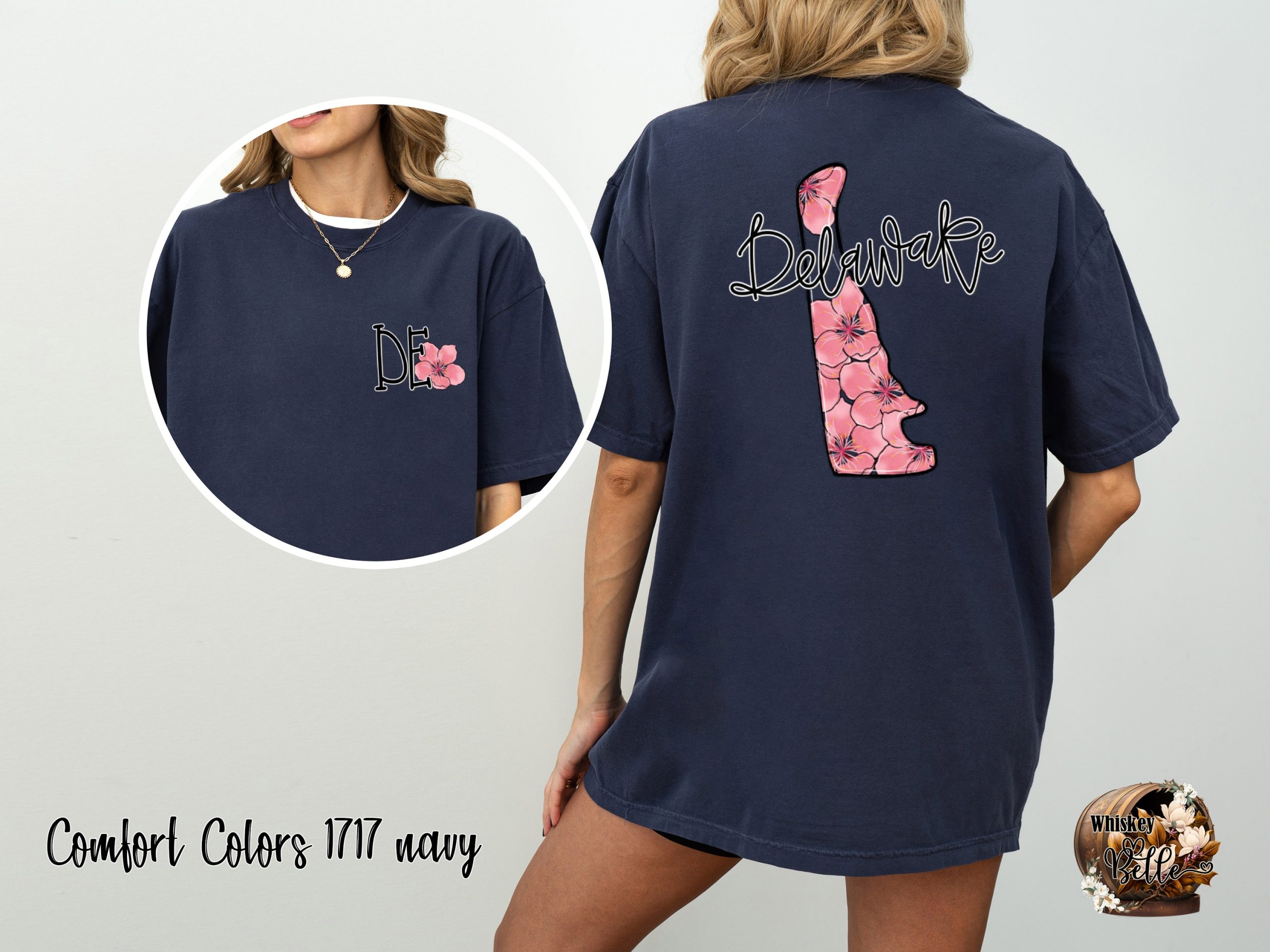 Comfort Colors C1717 Delaware T Shirt, State Flower Peach Blossom Tee, DE Vacation Souvenir Shirt, Delaware Gift Idea, Floral State T-Shirt - Image 4