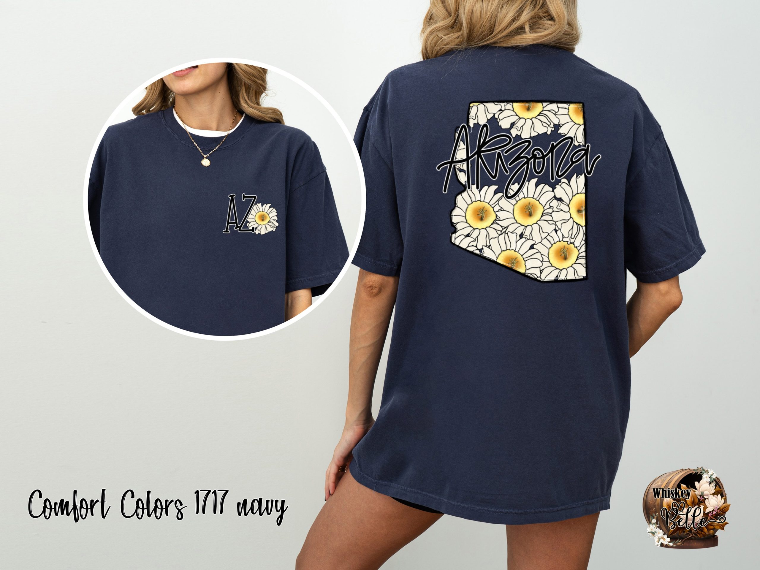 Comfort Colors C1717 Arizona T-Shirt, Floral AZ Shirt, Daisy Graphic Tee, State Pride Shirt, USA Travel Shirt, Gift For Her, Comfy T Shirt - Image 4